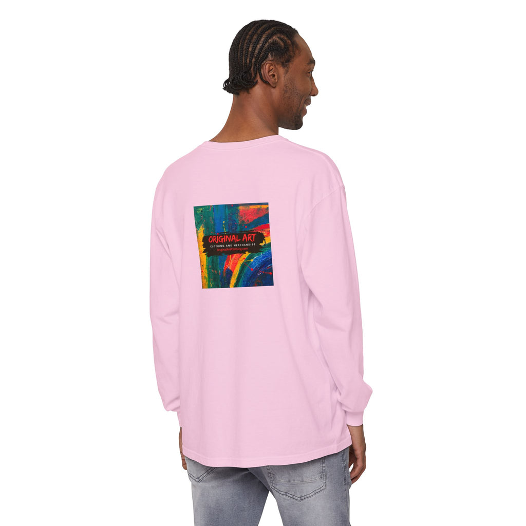 I Teach. Kids First. Long Sleeve Teacher T-Shirt — Colorful 'Original Art' Back Print