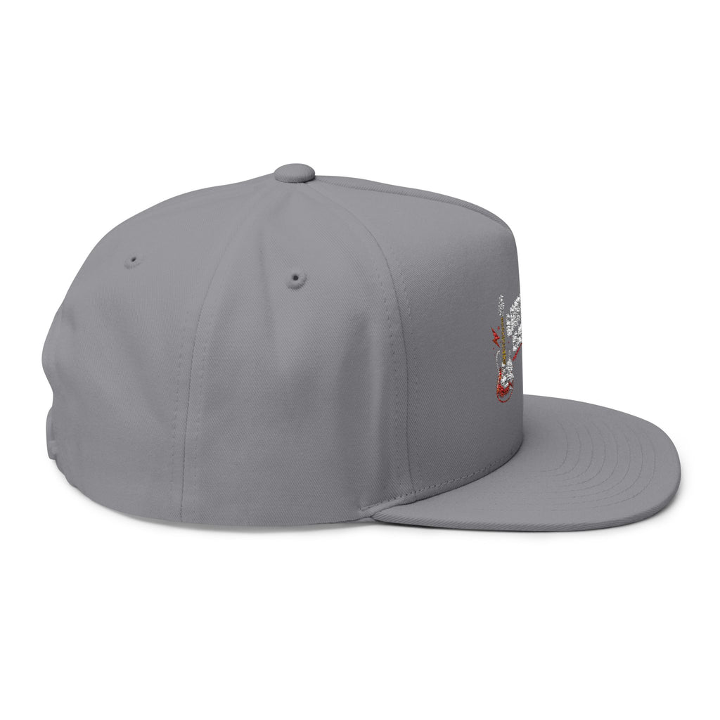 Live Music Is My Jam Embroidered Flat Bill Cap — Guitar & Mic Music Lover Snapback