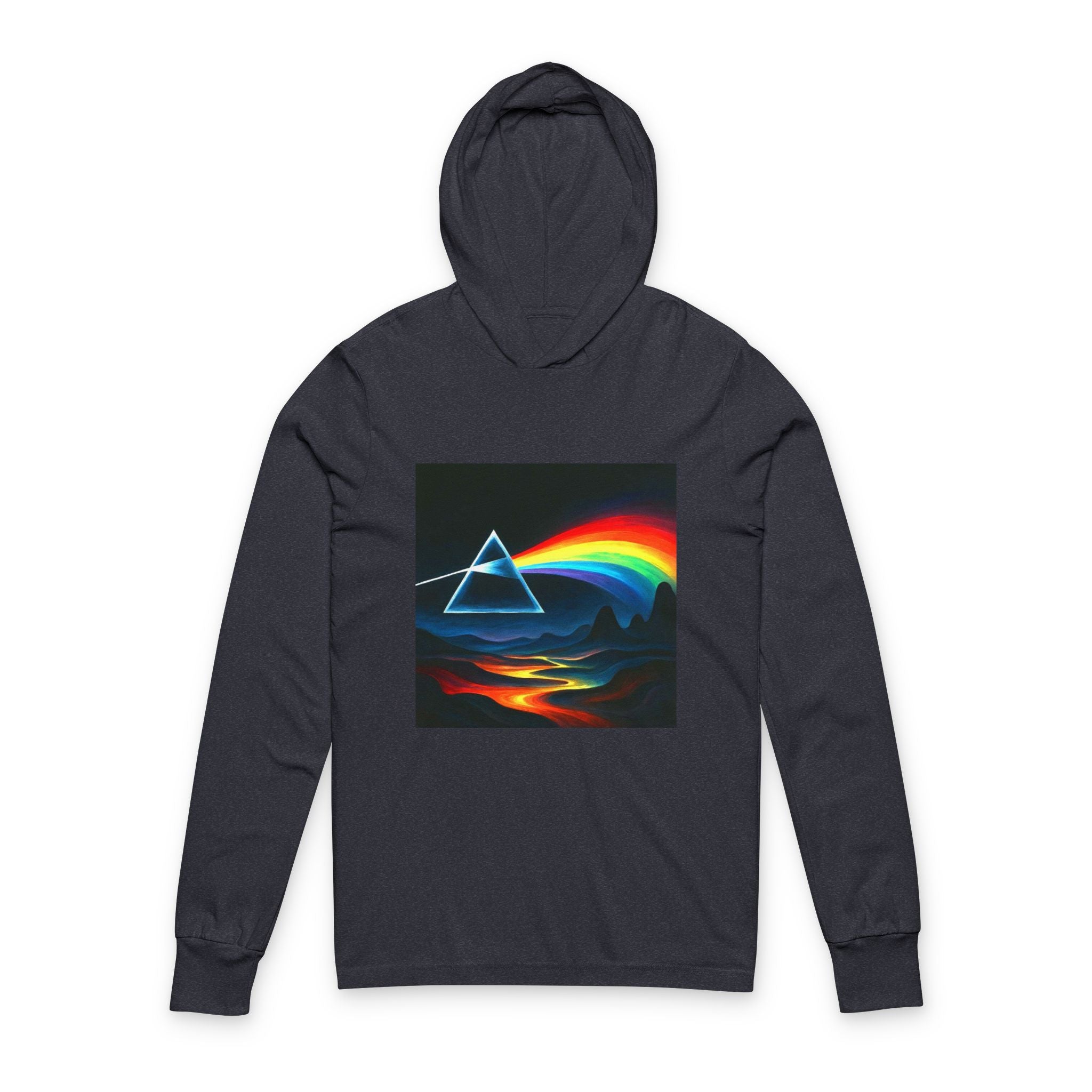 Long Sleeve Hooded Tee — Prism Wave Graphic