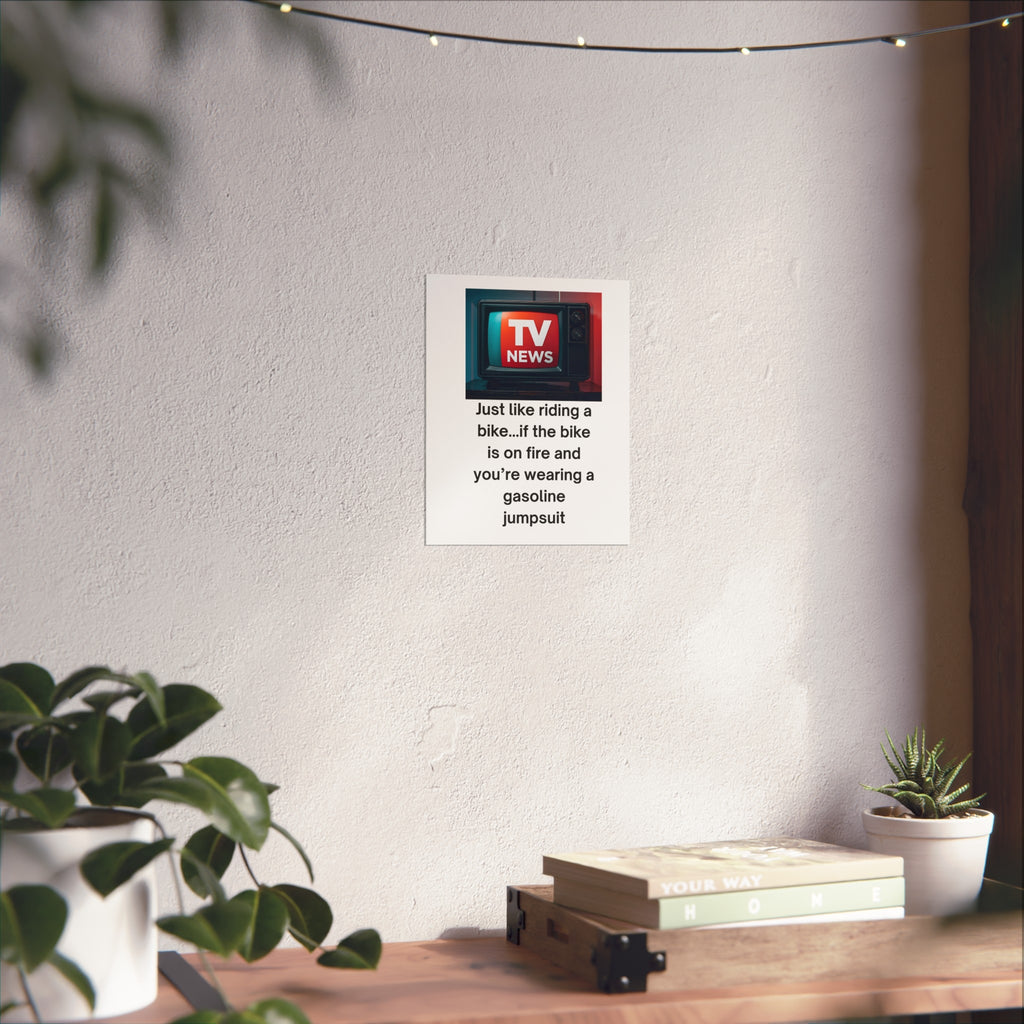 TV News Humor Art Poster | Retro TV News Print, Wall Decor, Funny Gift, Home Office Art, Quirky Decorations
