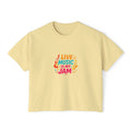 Live Music Is My Jam Boxy Tee — Women's Cropped Graphic Concert T‑Shirt