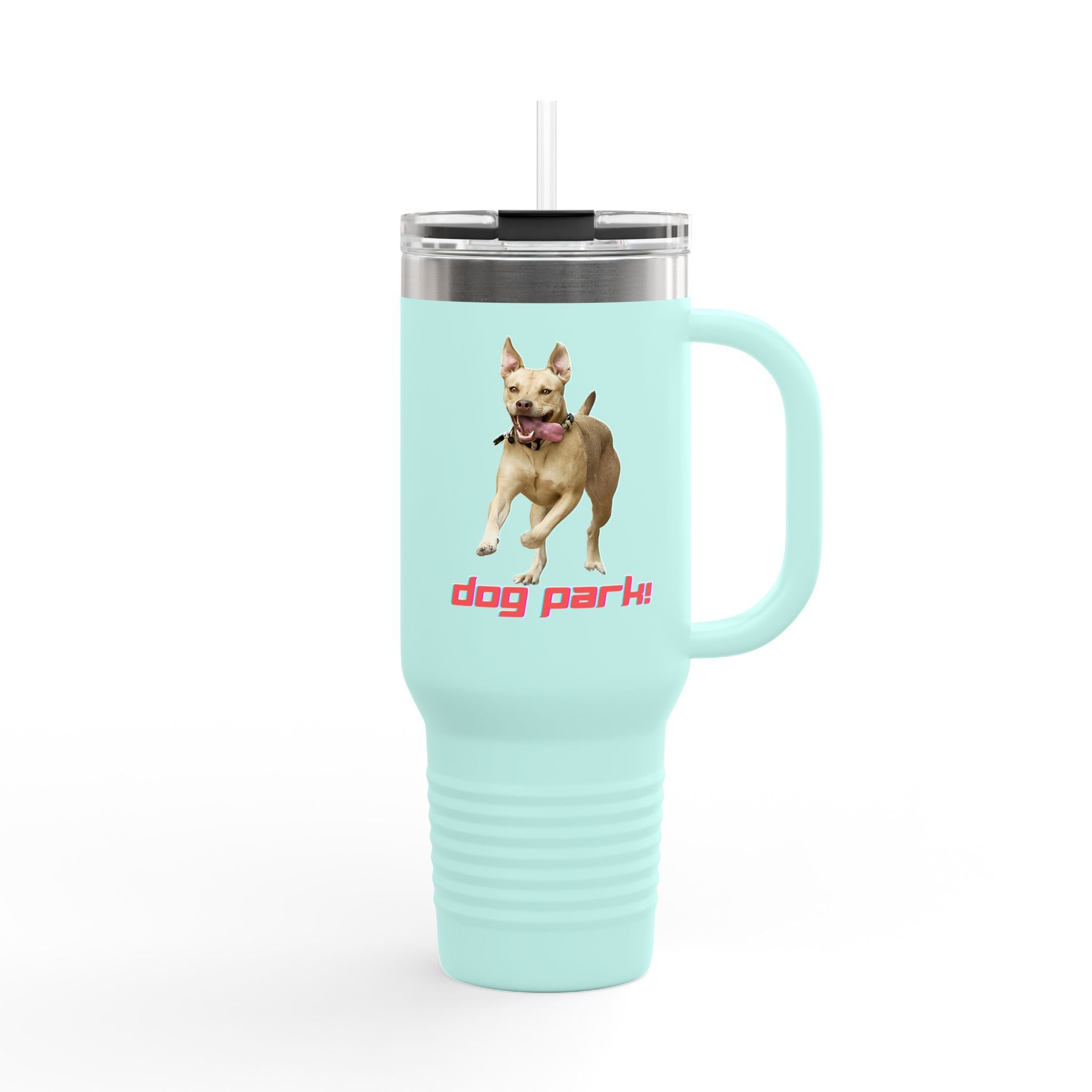 Dog Park Insulated Travel Mug, 40oz | Personalized Pet Lover Gift | Outdoor Adventures | Hydration on the Go | Ideal for Dog Owners & Walks