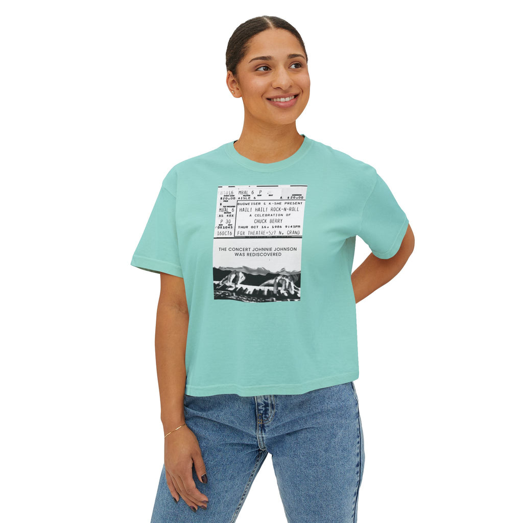 'The Concert: Johnnie Johnson' Ticket Design Graphic Boxy Tee