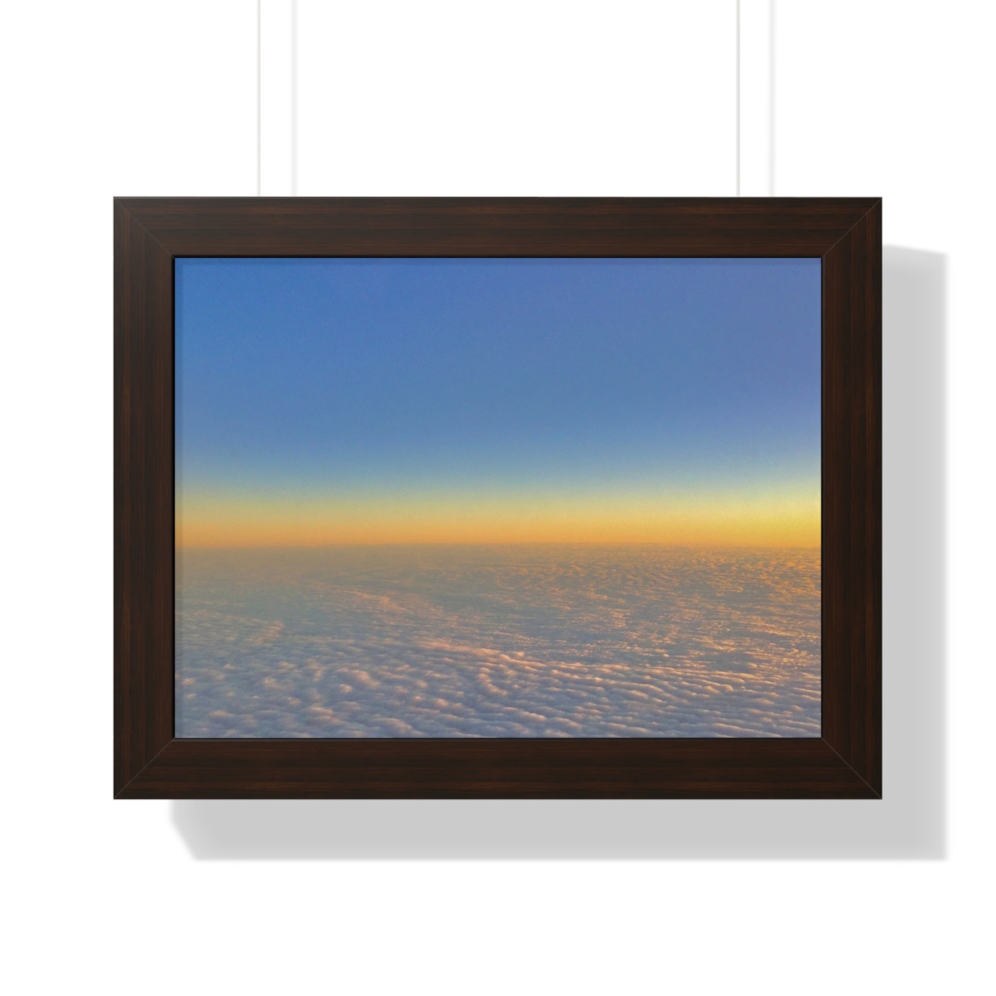 Sunset Over Clouds Framed Horizontal Poster