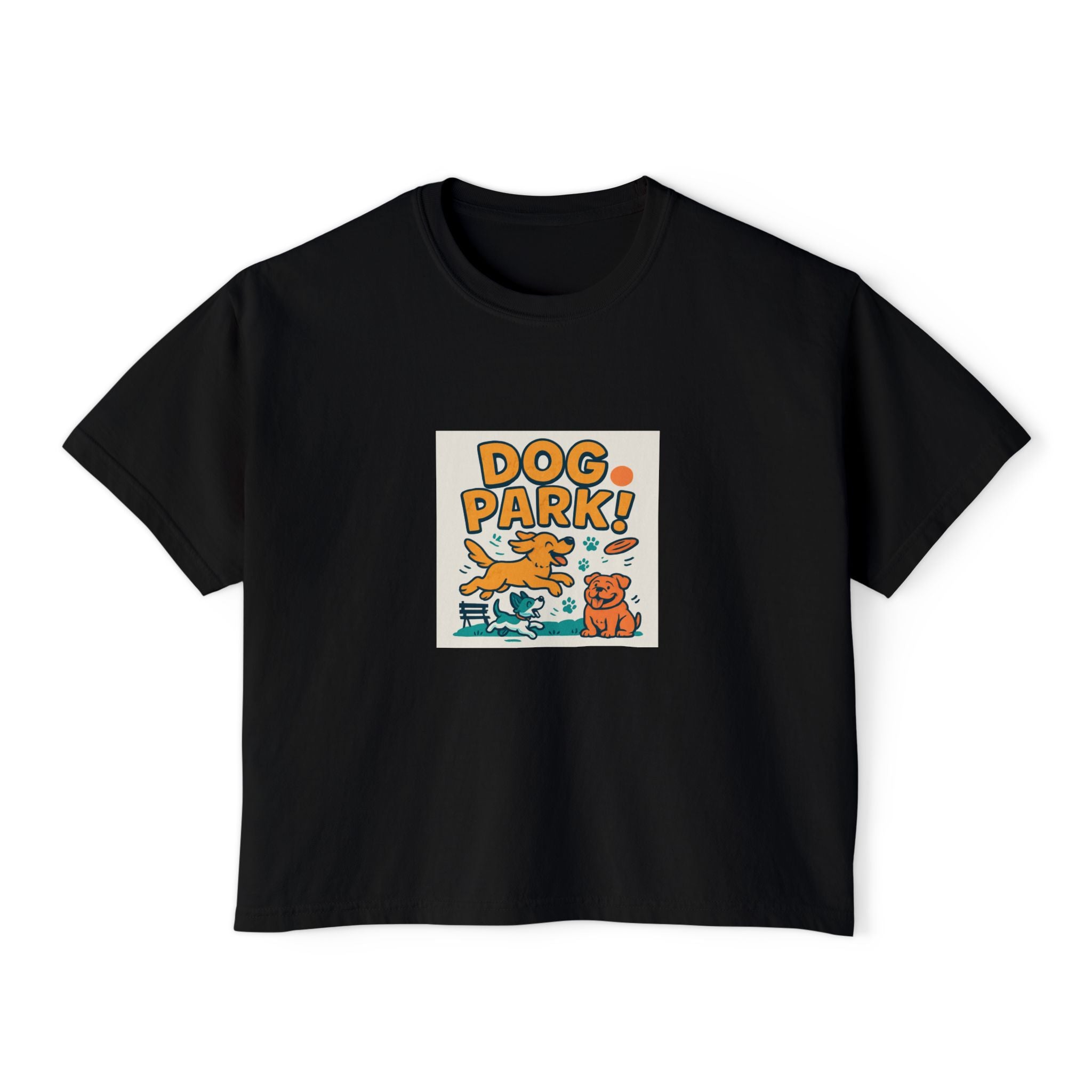 Dog Park Women's Boxy Tee, Cute Pet Lover Shirt, Casual Dog Mom Top, Gift for Dog Lovers, Summer Dog Apparel