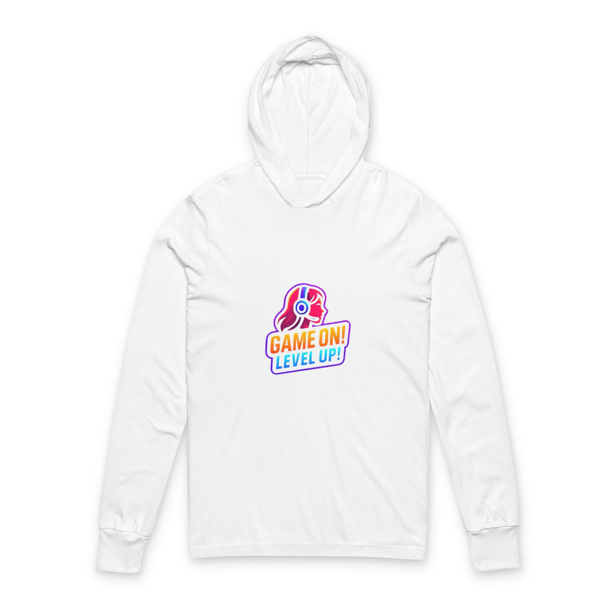 "Game On! Level Up!" Long-Sleeve Hooded Tee