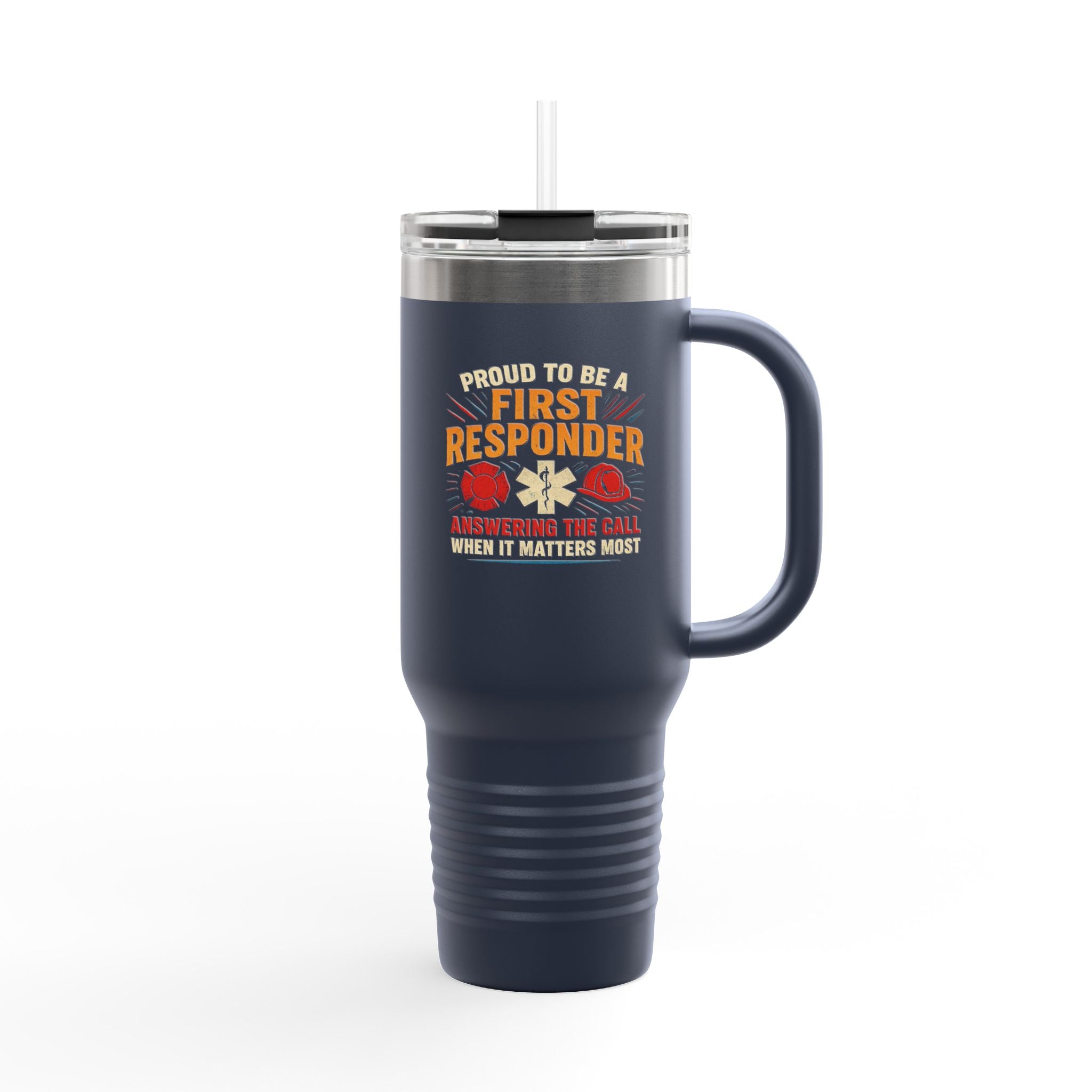 40oz Insulated Travel Mug - First Responder Appreciation Design (Answering the Call)