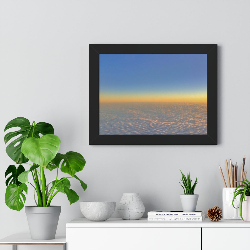 Sunset Over Clouds Framed Horizontal Poster