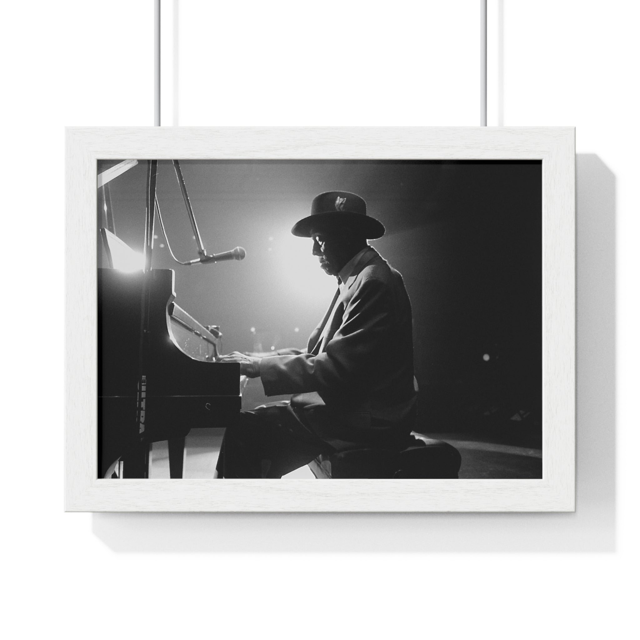 Hall of Fame piano great Johnnie Johnson — Black & White Vintage Music Wall Art