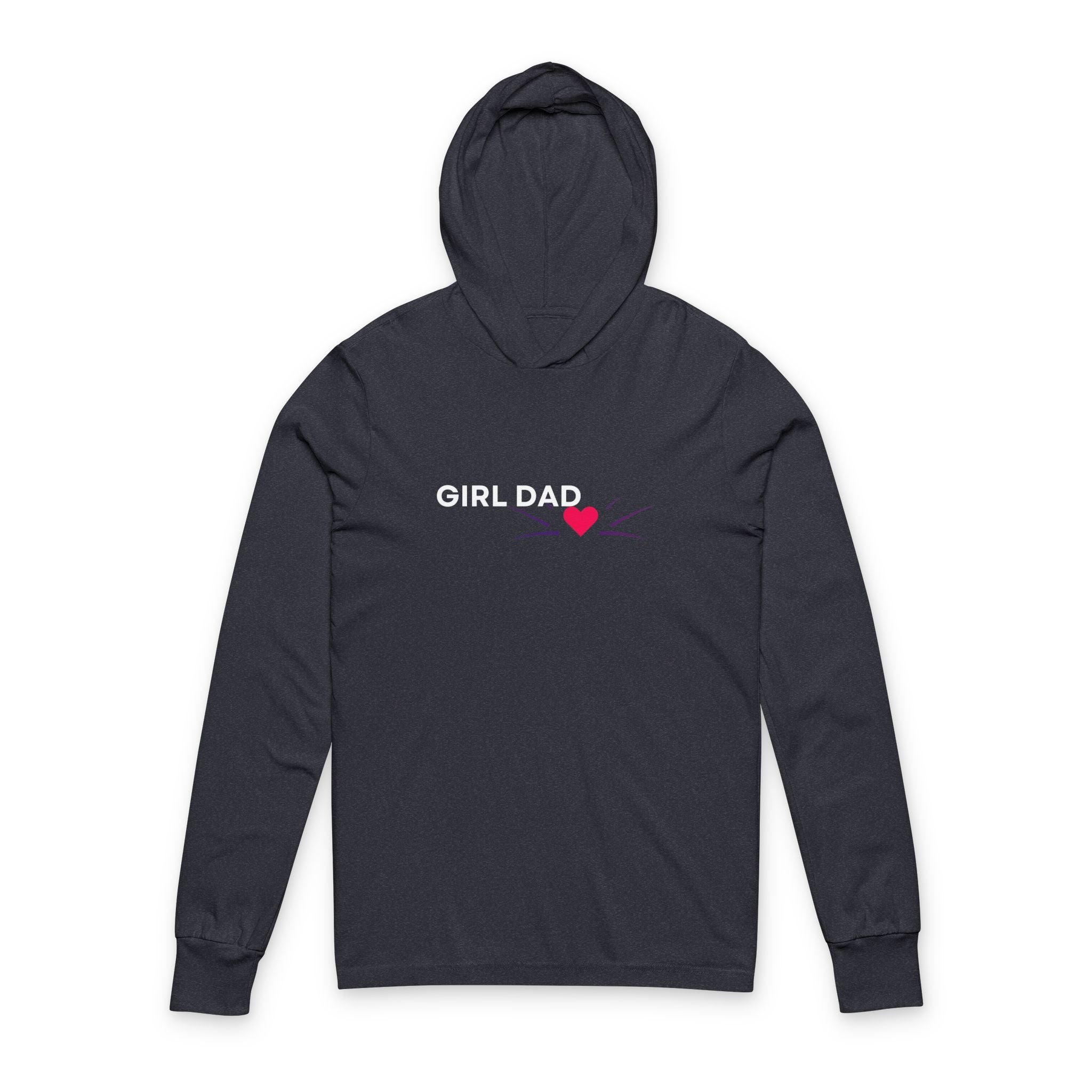 Girl Dad Hoodie — Heart Graphic Hooded Long-Sleeve Tee for Proud Fathers