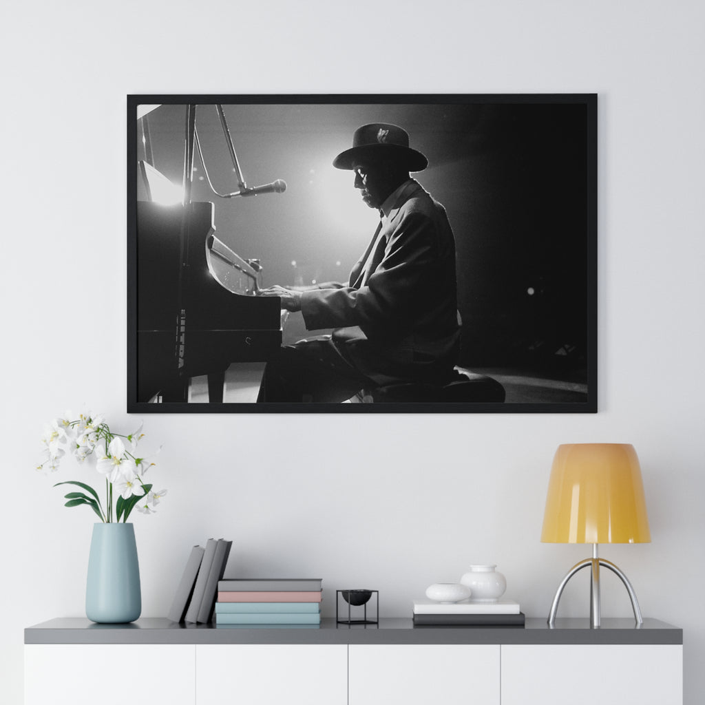 Hall of Fame piano great Johnnie Johnson — Black & White Vintage Music Wall Art