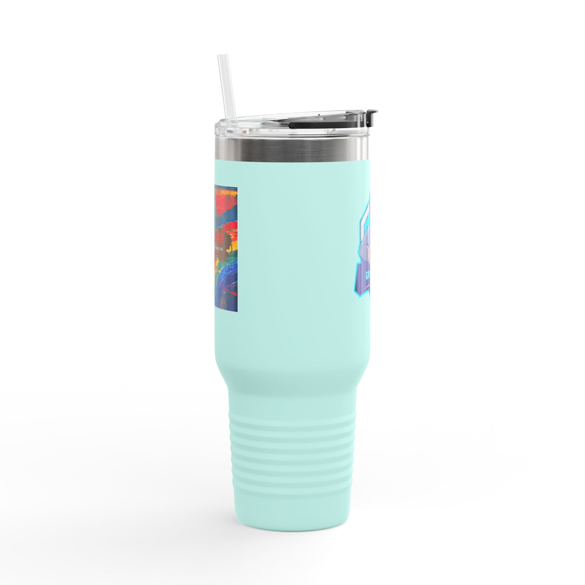 40oz Insulated Travel Mug — Gamer "Game On" Graphic, Thermal Tumbler for Gamers & Streamers