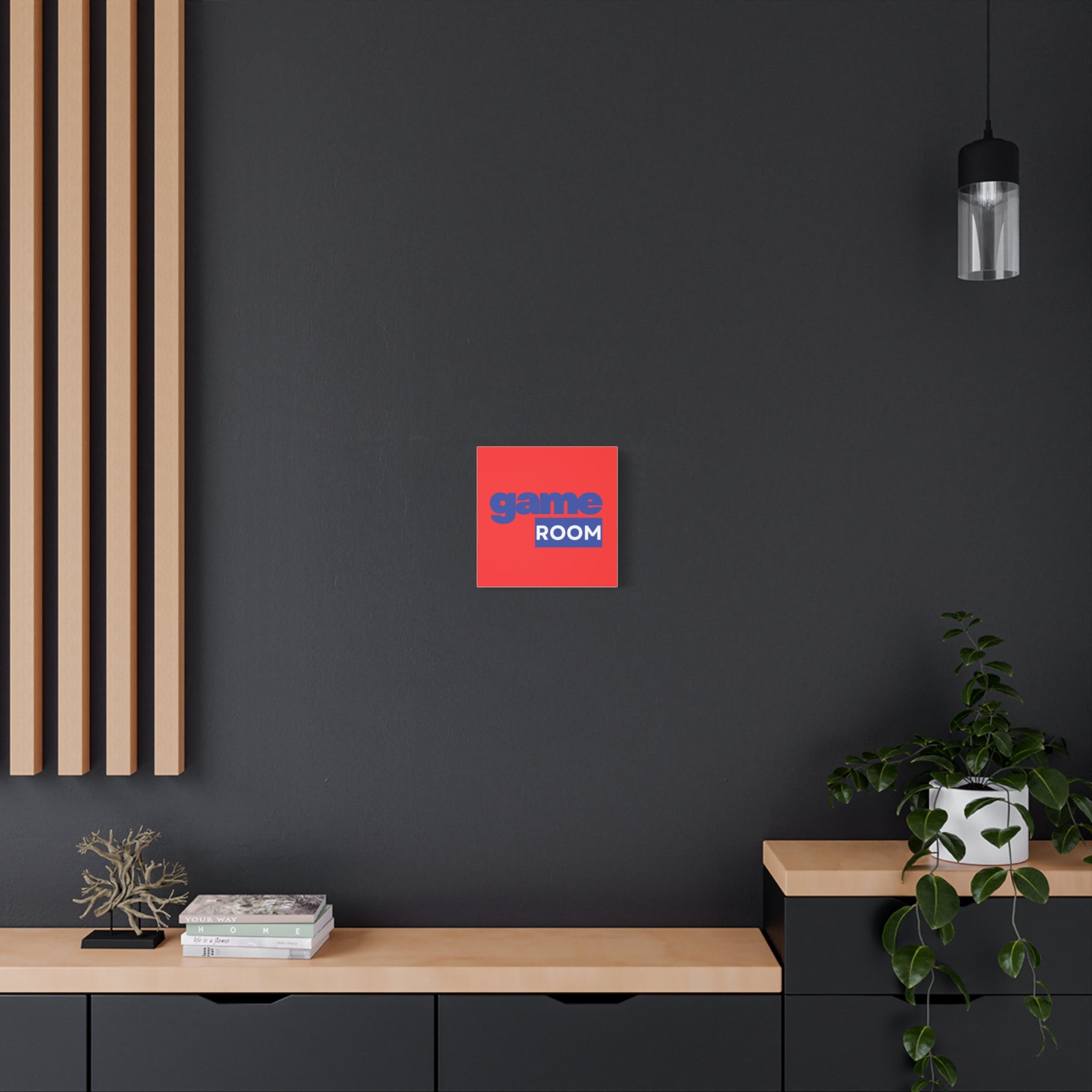 Game Room Canvas Wall Art — Retro Bold Typography