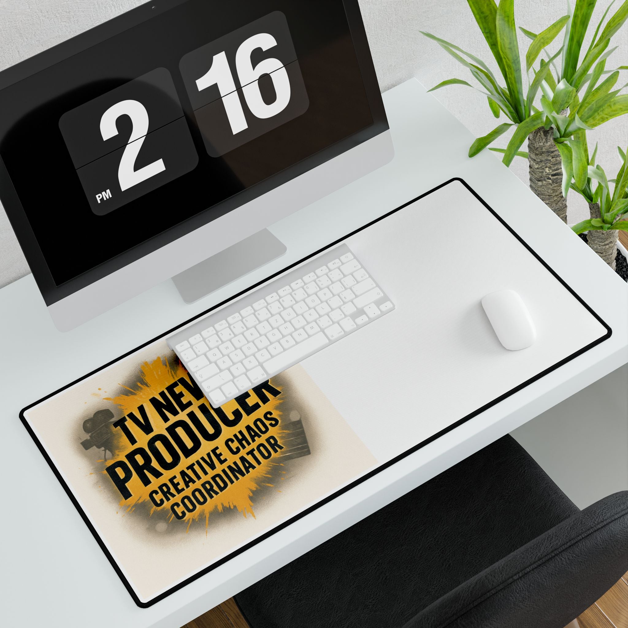 TV News Producer Desk Mat - Creative Chaos Coordinator, Office Decor, Gift for Journalists, Work from Home, Motivational