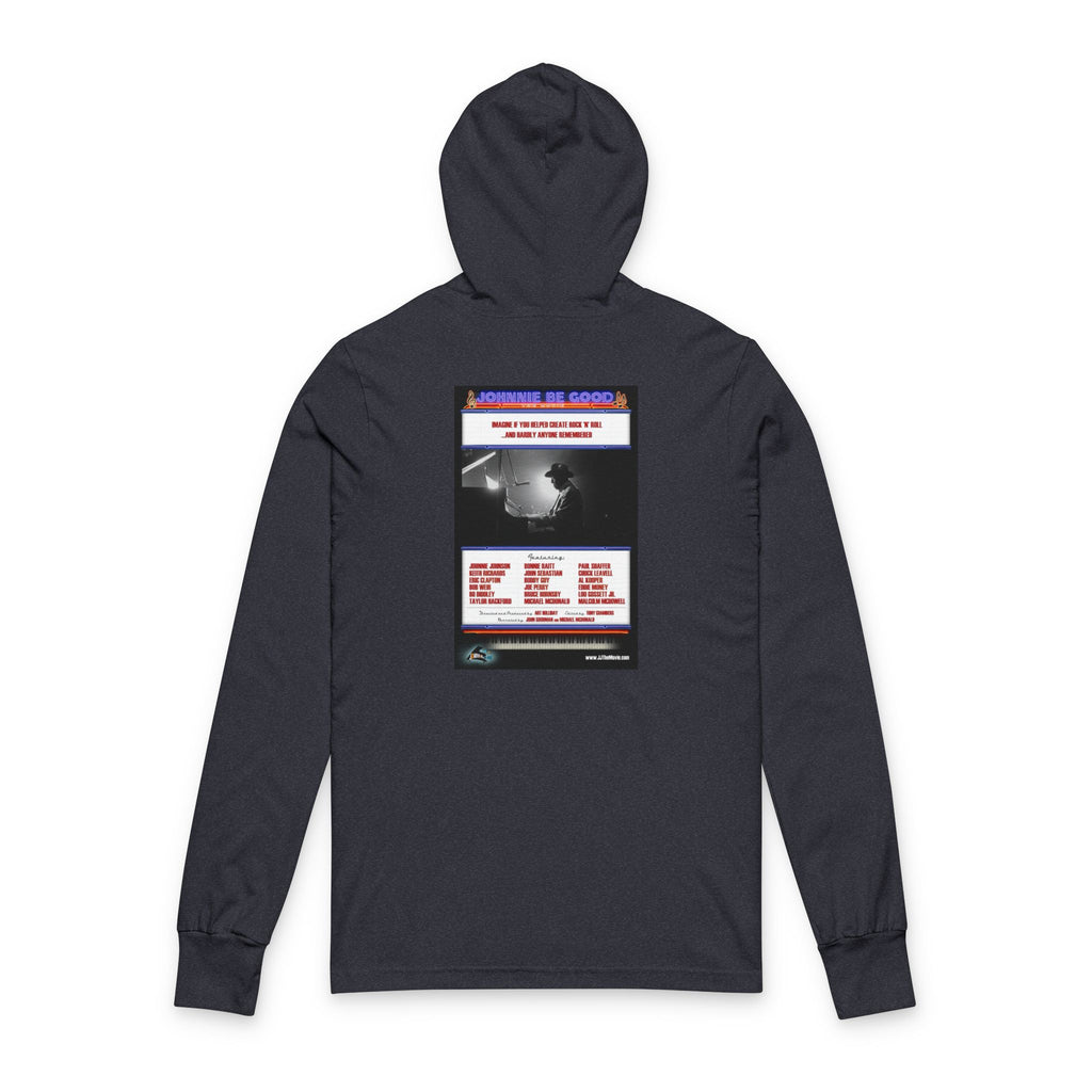 Johnnie Be Good Documentary Hooded Long Sleeve Tee — Vintage Film Poster Graphic Long-Sleeve Hoodie Tee