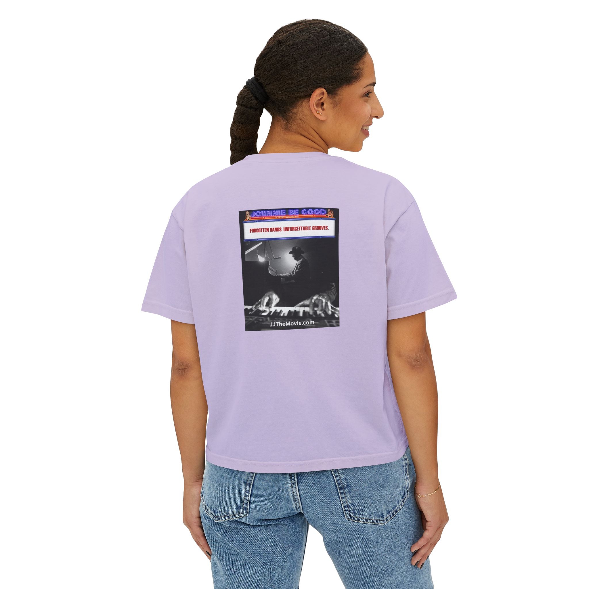Johnnie Be Good Movie Boxy Tee — 'Johann de Wood' Graphic Tee