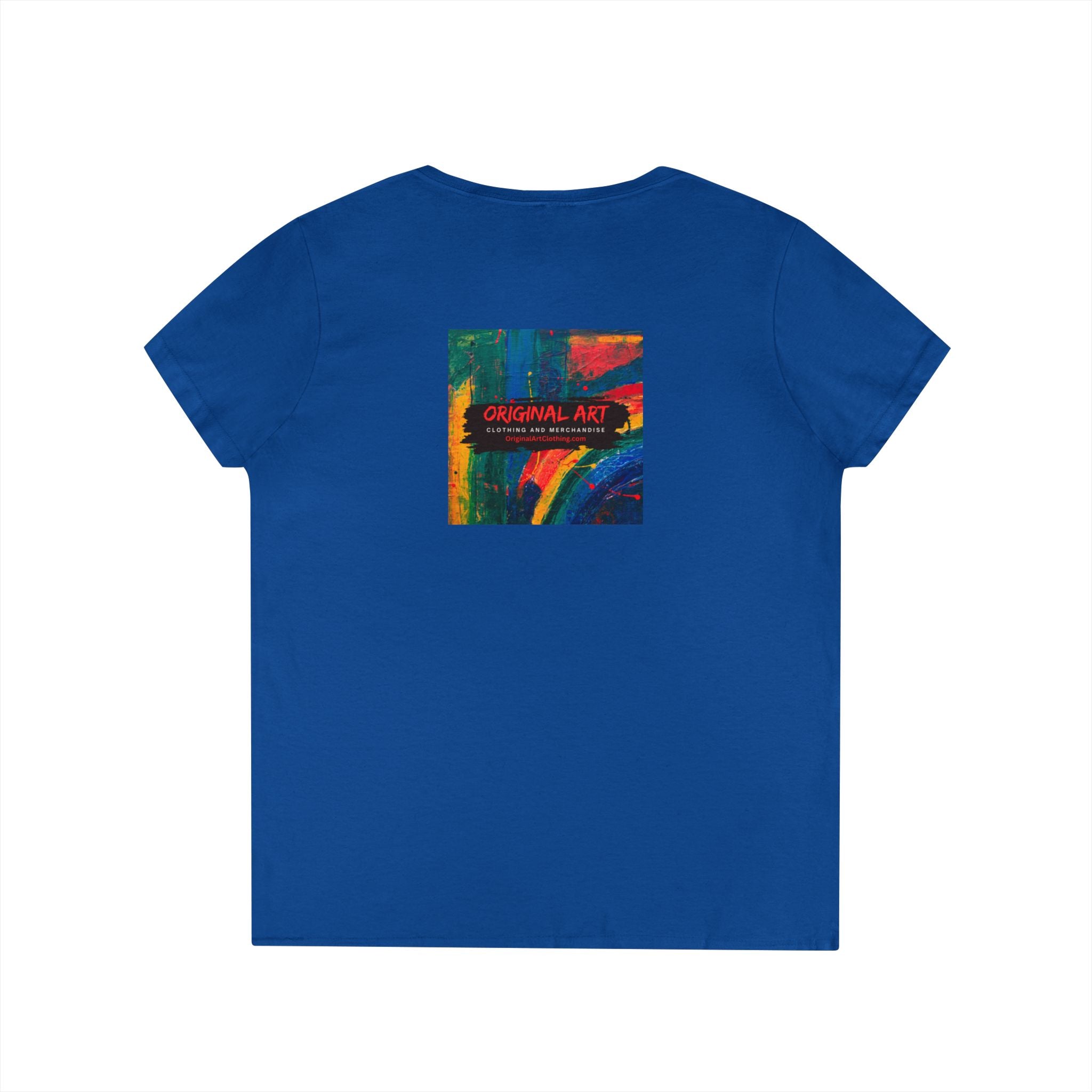 "Fancy" V-Neck Tee — 'Fancy' Cute Rainbow Graphic