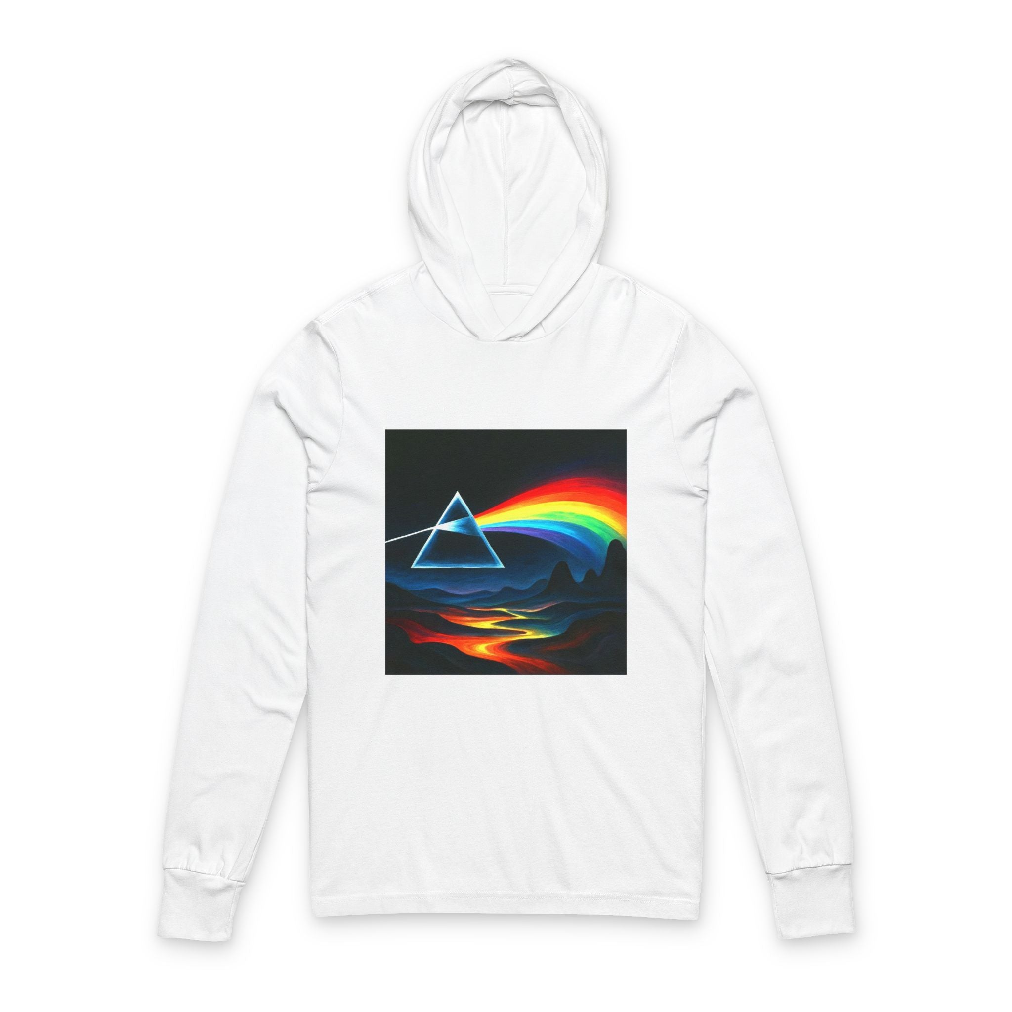 Long Sleeve Hooded Tee — Prism Wave Graphic