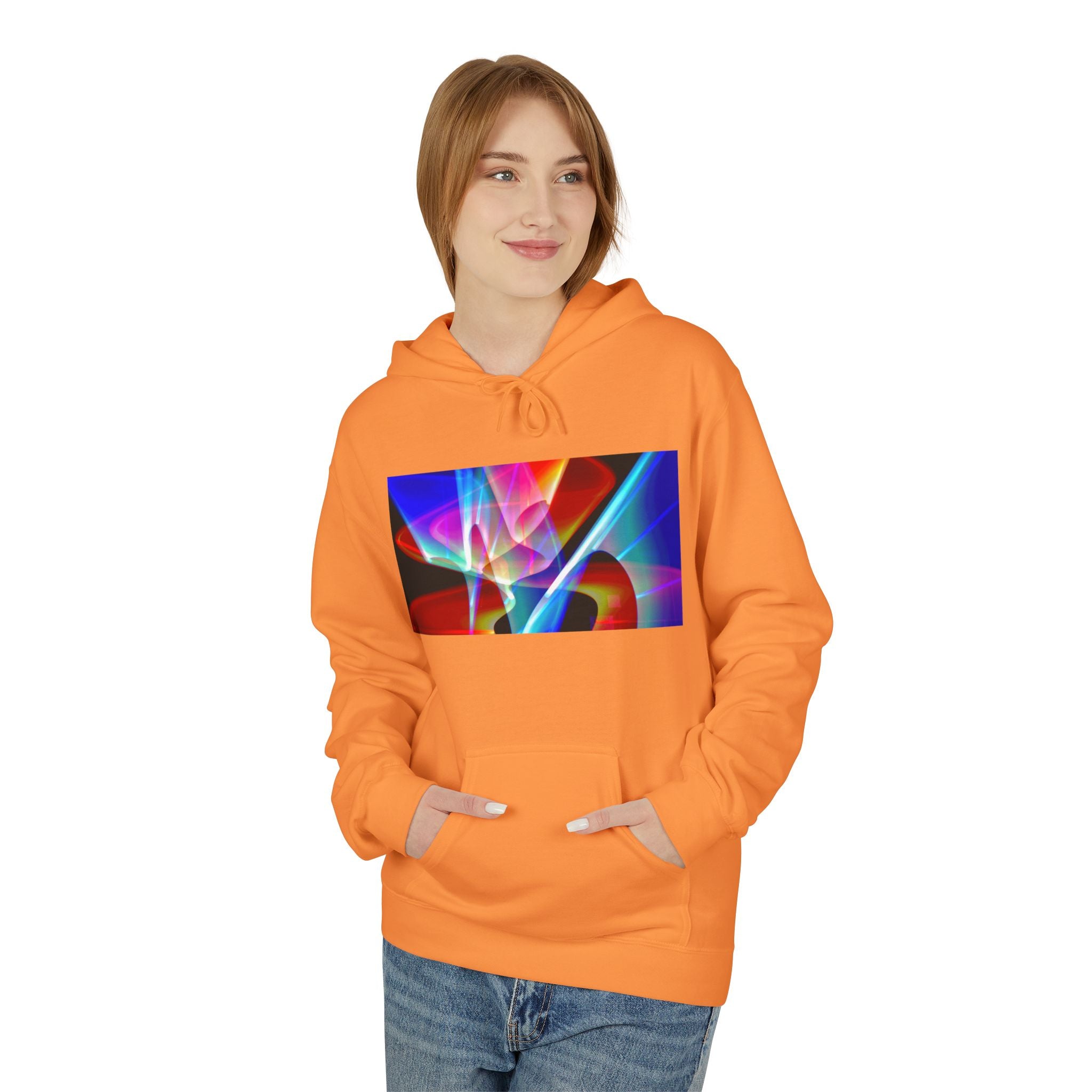Vibrant Abstract Art Fleece Hoodie