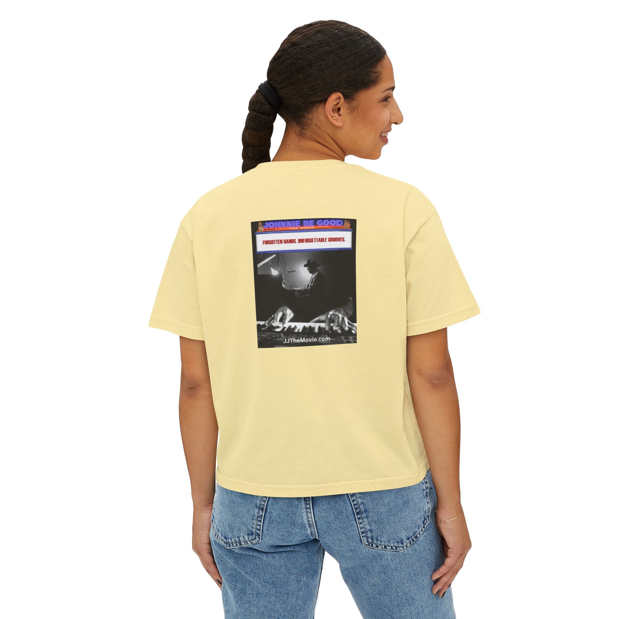 Johnnie Be Good Movie Boxy Tee — 'Johann de Wood' Graphic Tee