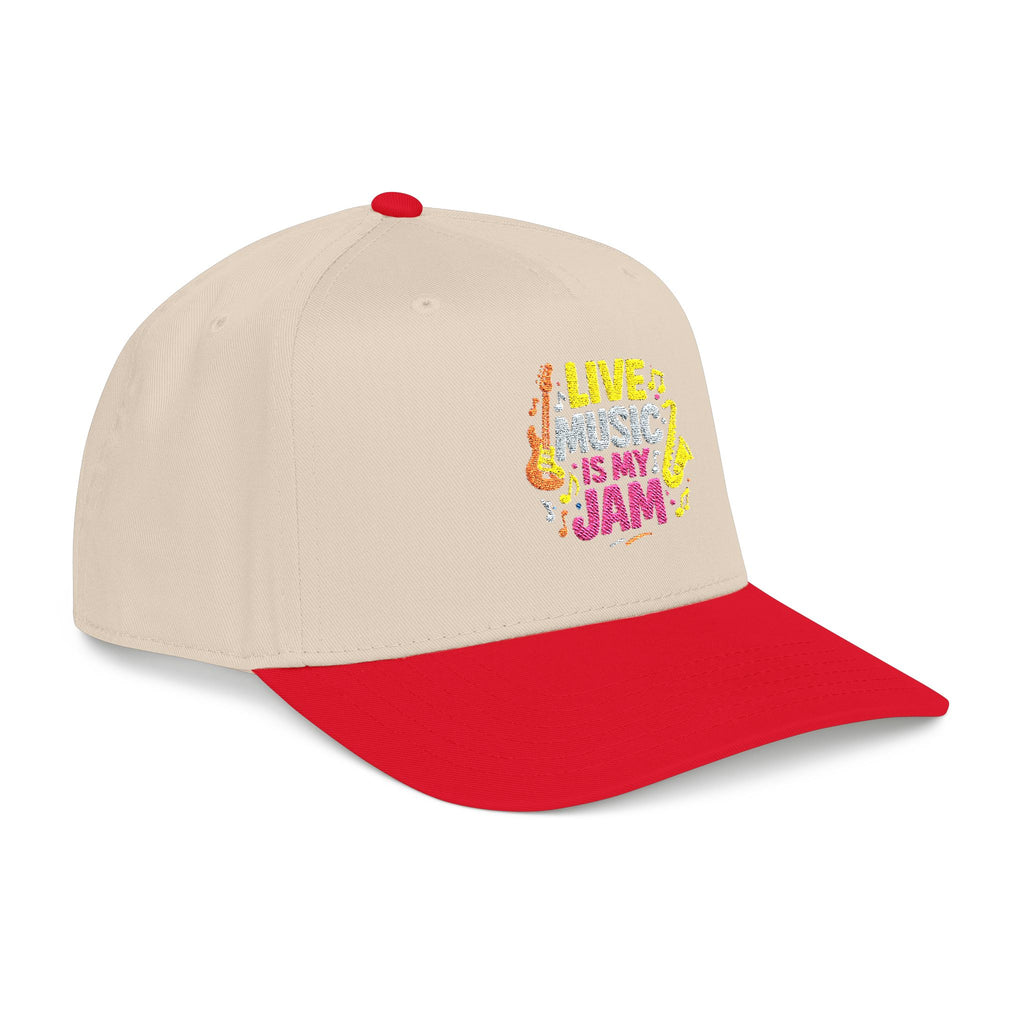 Live Music Is My Jam Baseball Cap — Colorful Retro Music Graphic Dad Hat