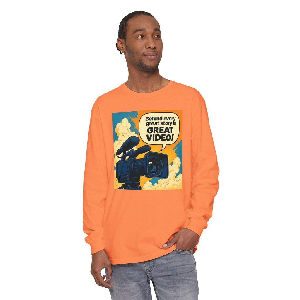 TV News Videographer  Long Sleeve T-Shirt, Great Video Gift, Media Production Apparel, Perfect for Filmmakers, Storyteller Style
