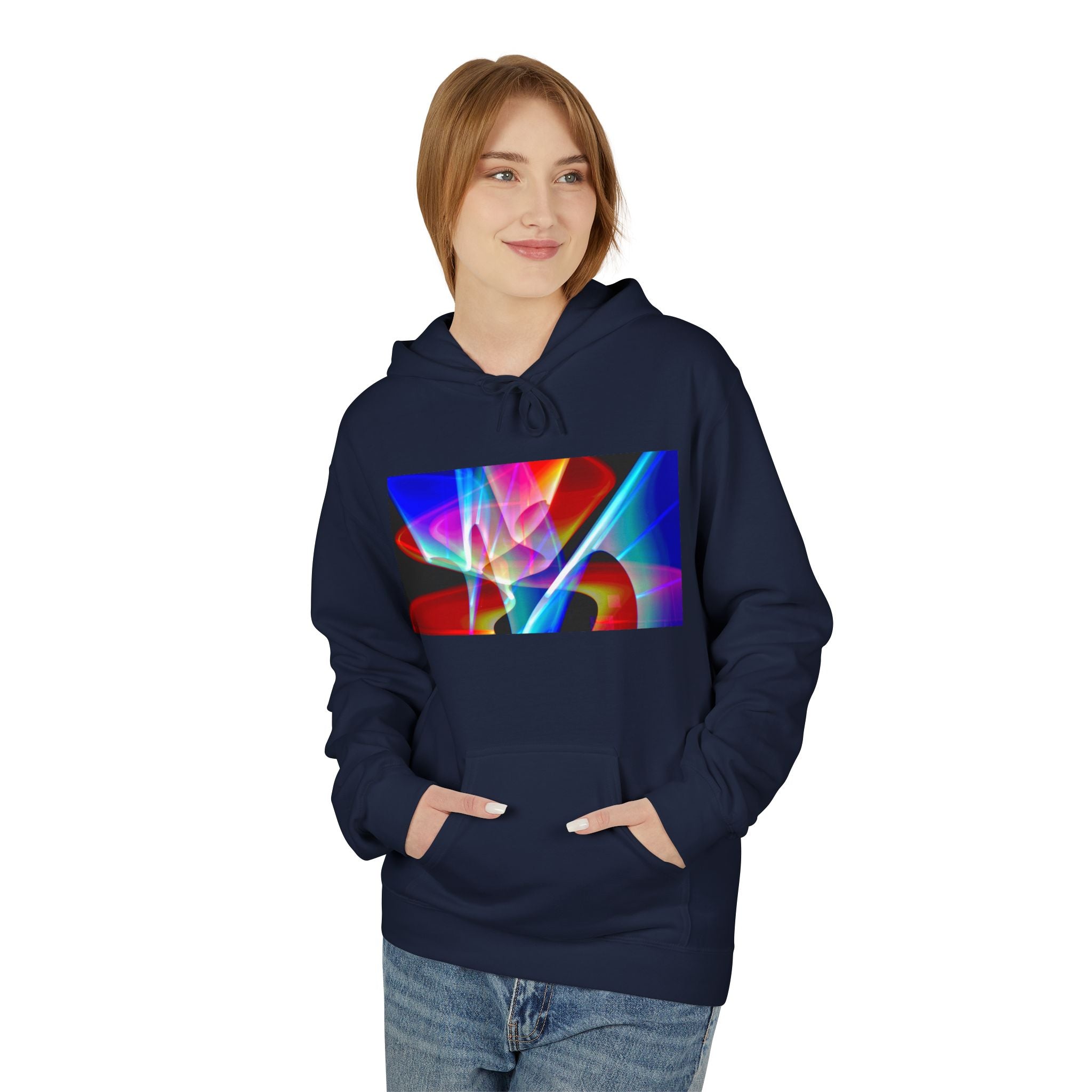 Vibrant Abstract Art Fleece Hoodie