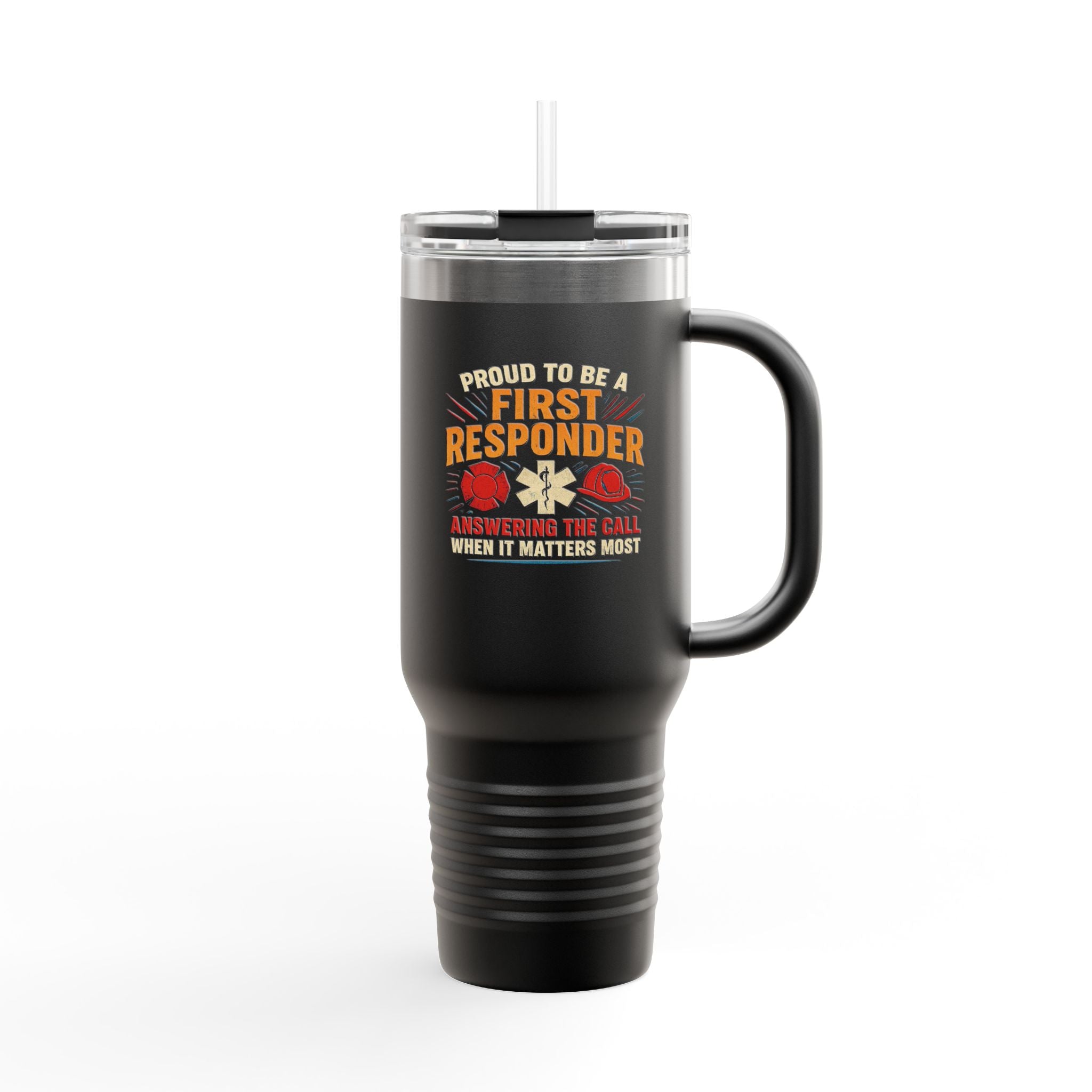 40oz Insulated Travel Mug - First Responder Appreciation Design (Answering the Call)