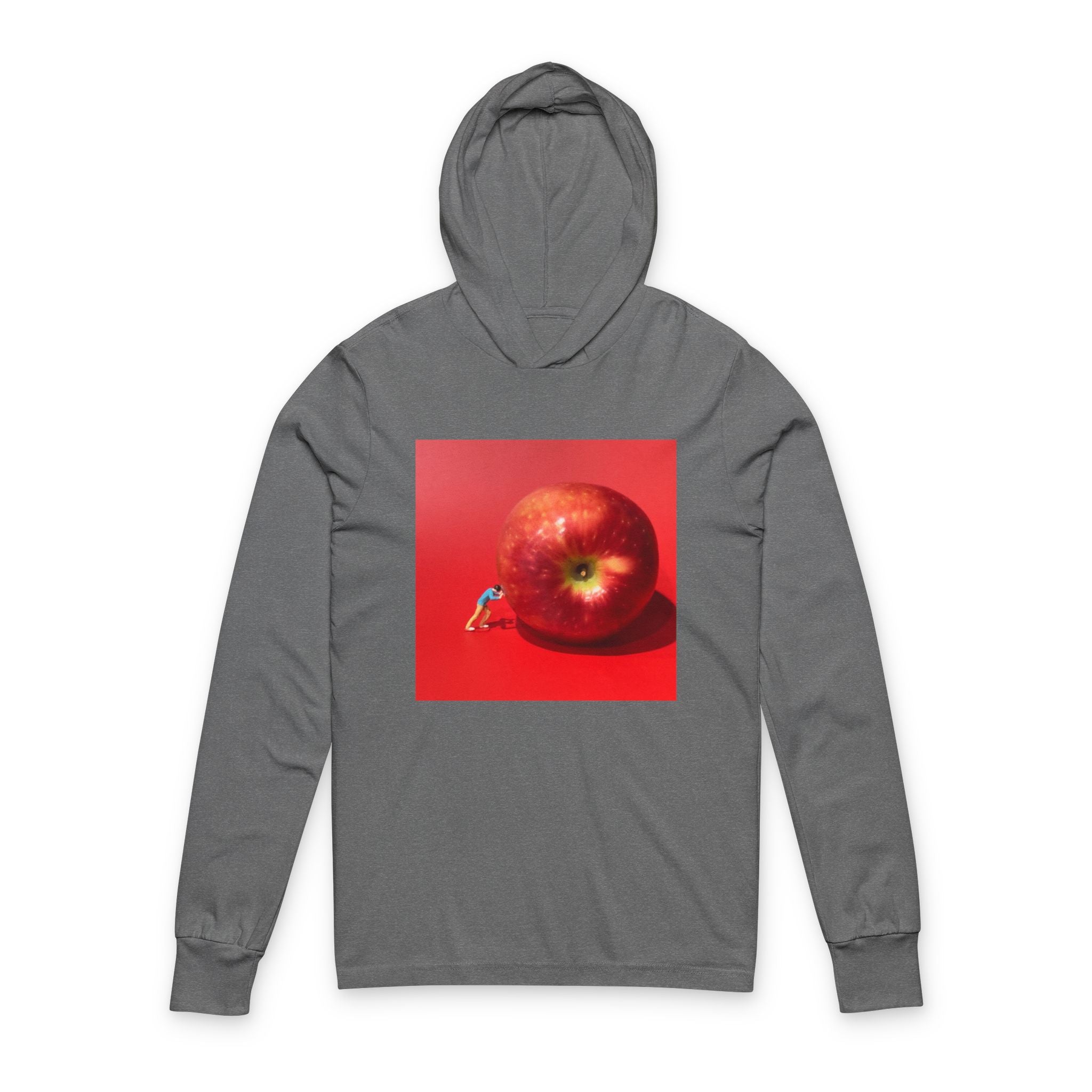 Artistic Apple Hooded Tee — Original Art Graphic Long-Sleeve Hoodie Shirt