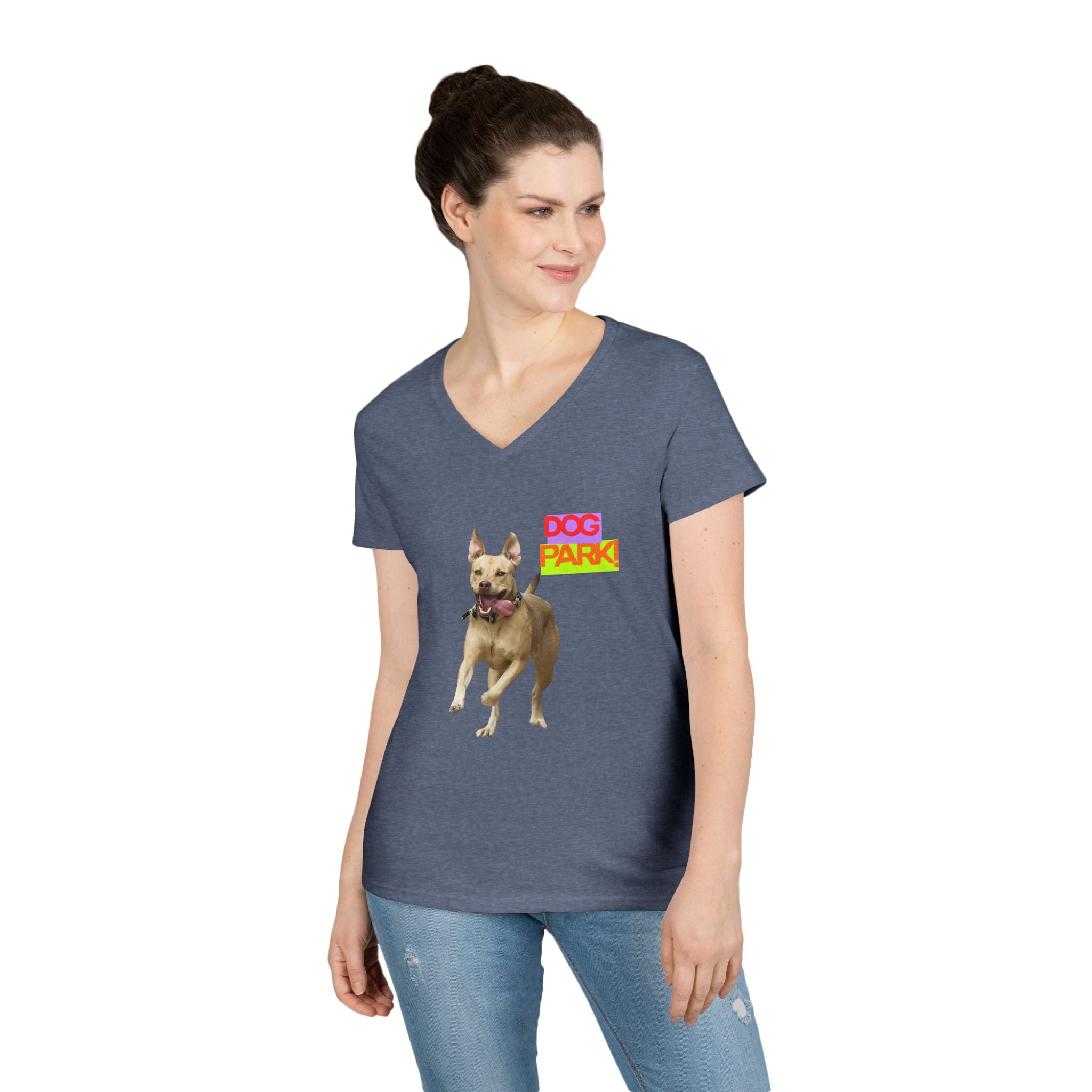 Dog Park V-Neck Tee for Women