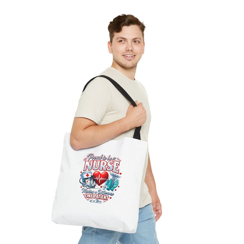 Nurse Tote Bag - "Proud to be a Nurse" Medical Heartbeat Design