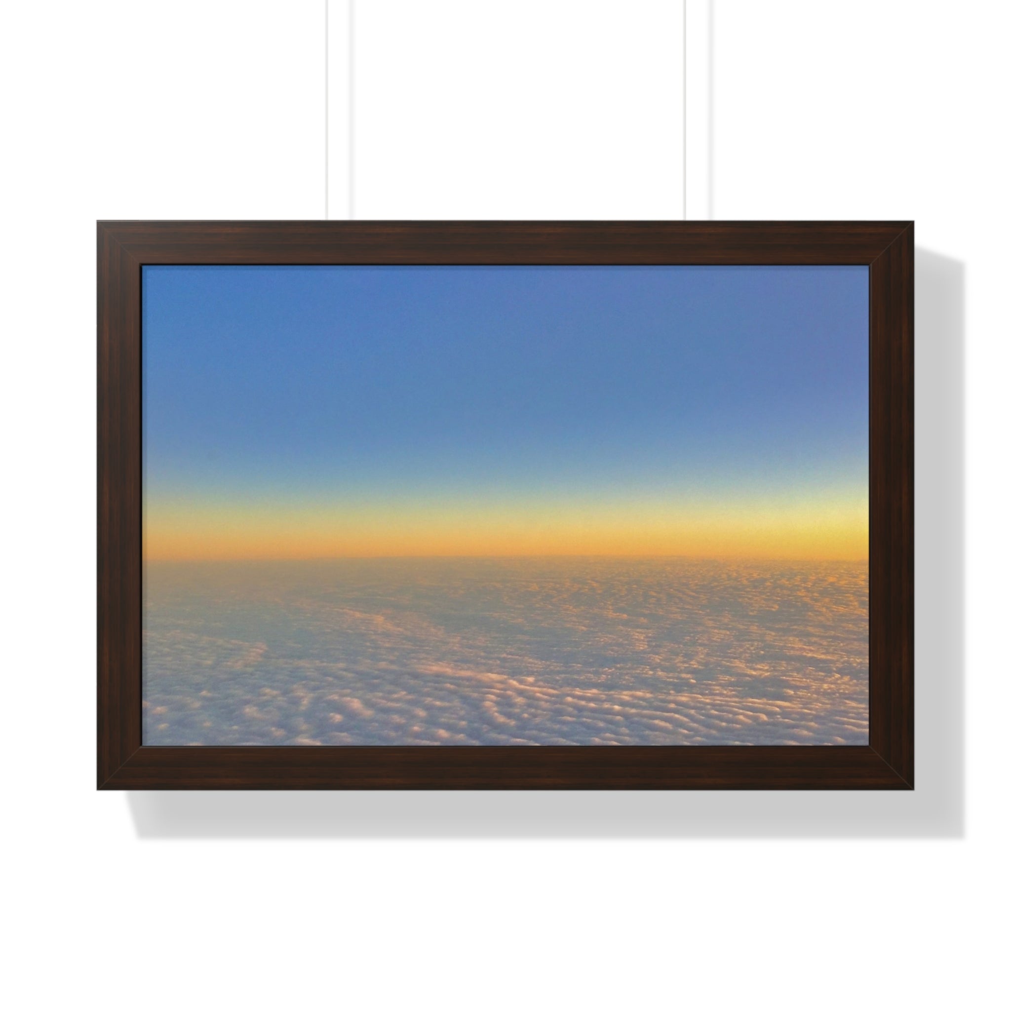Sunset Over Clouds Framed Horizontal Poster