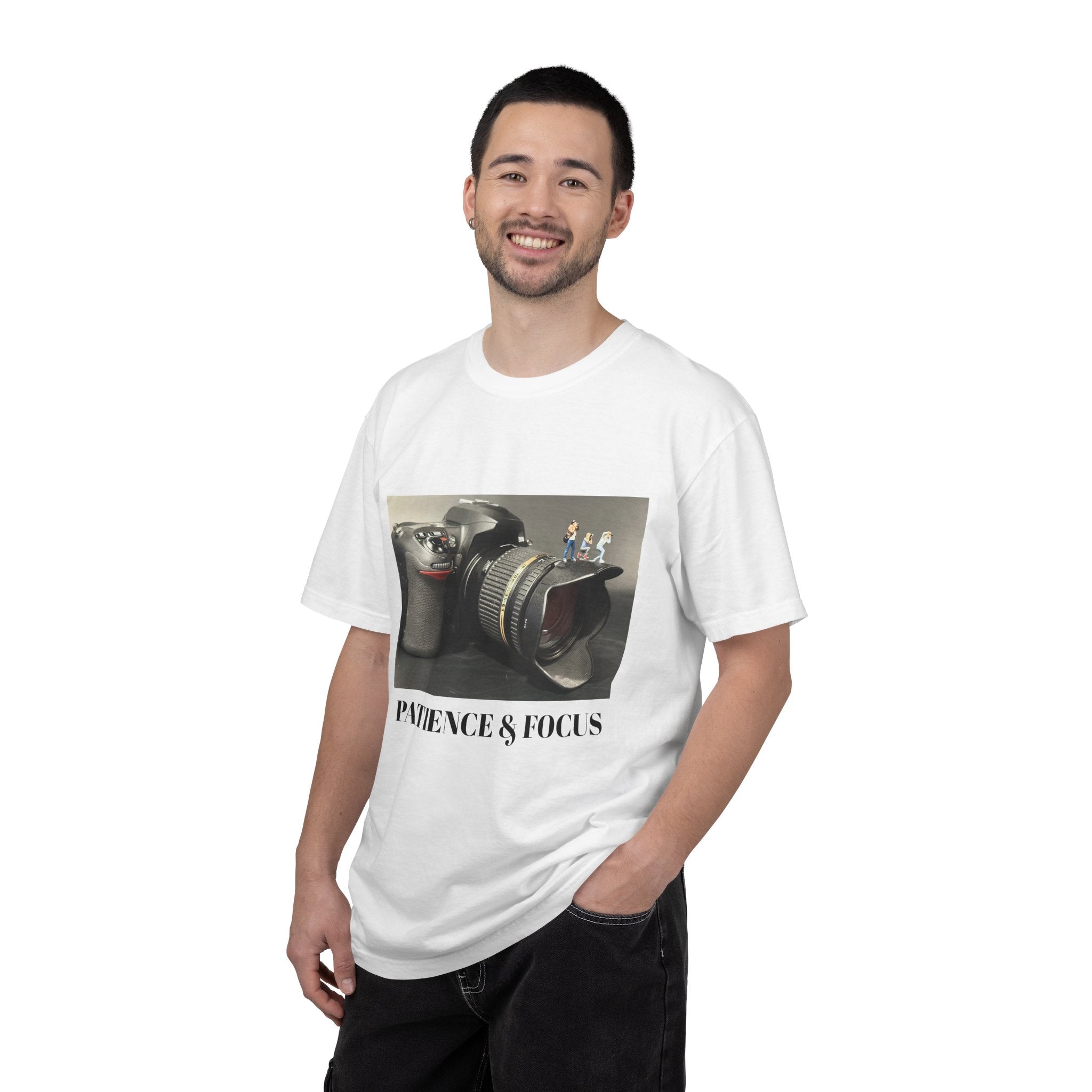 Patience & Focus Camera Tee — Photographer Inspirational Graphic T-Shirt
