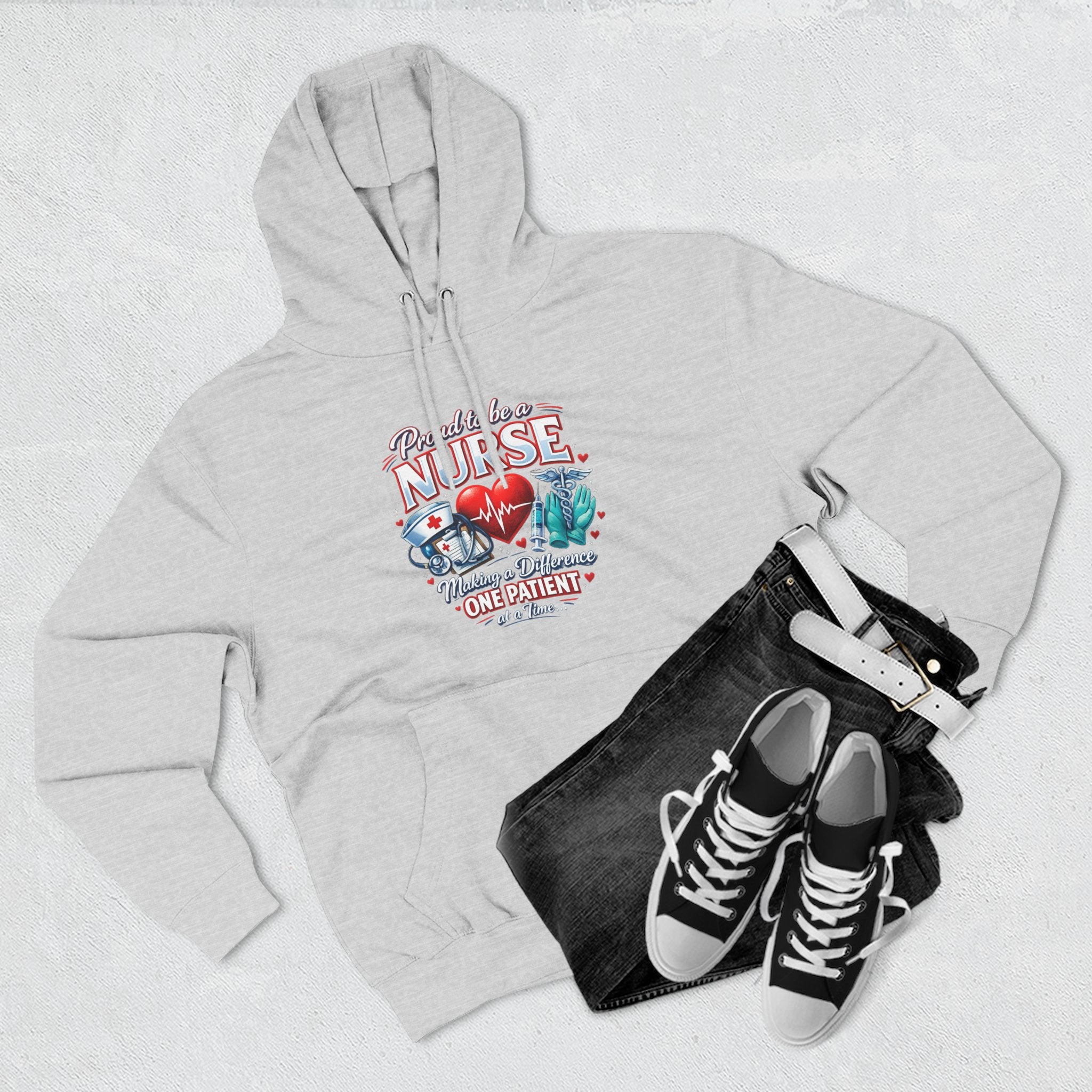 ‘Proud to be a Nurse’ Fleece Pullover Hoodie