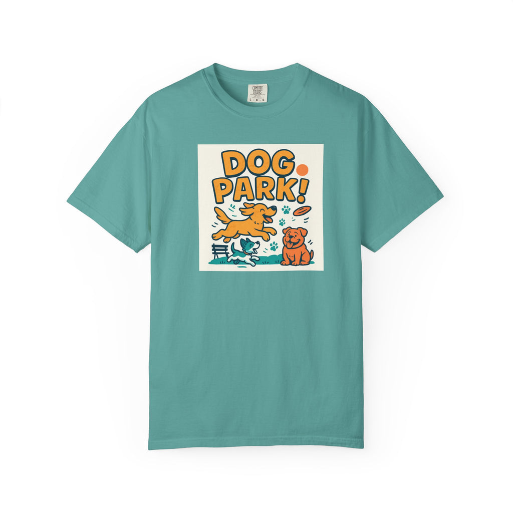 Playful Dog Park Unisex T-shirt, Dog Lover Gift, Pet Themed Apparel, Gift for Dog Owners, Fun Summer Tee