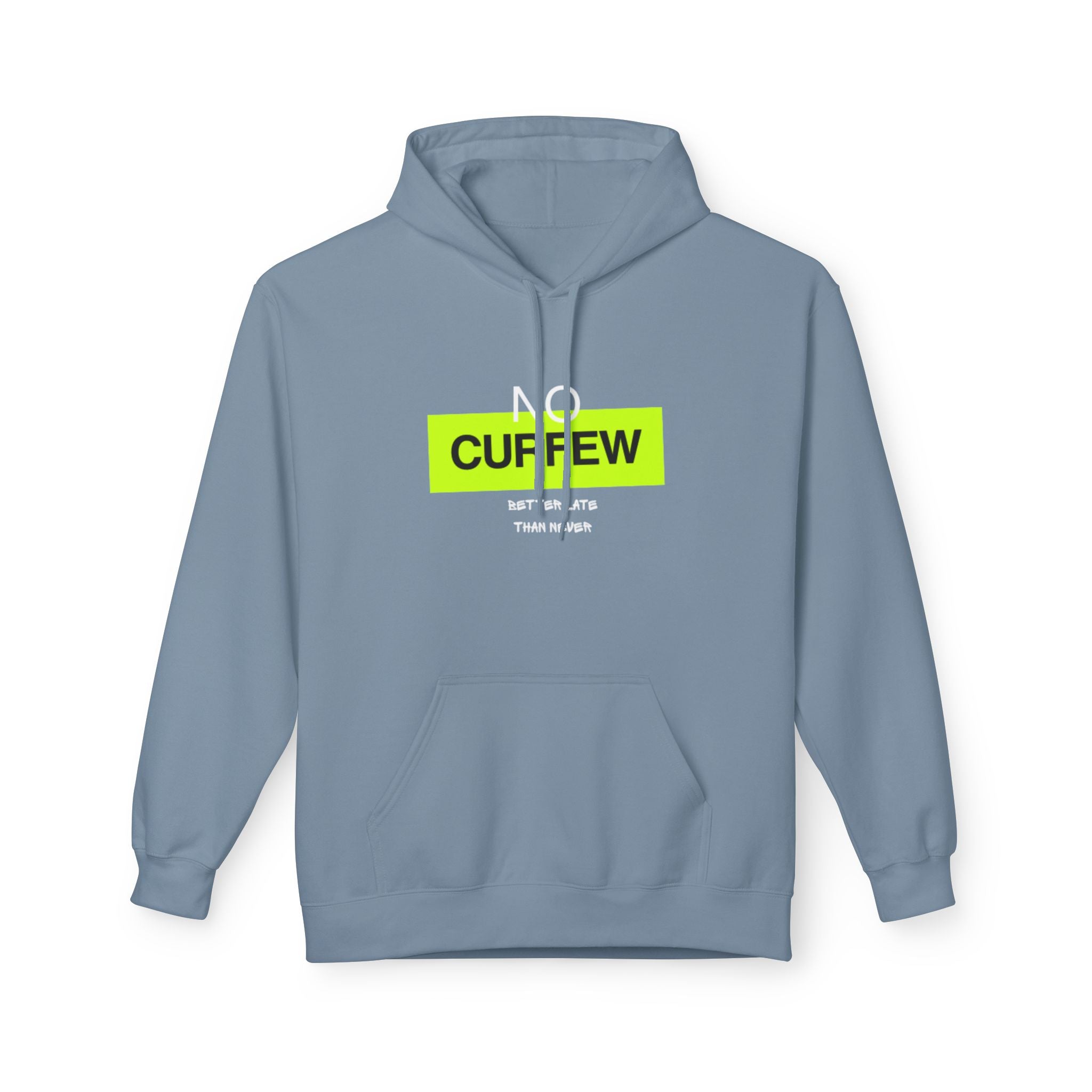 No Curfew Hoodie, Fun Casual Wear, Unisex Fleece Sweatshirt, Perfect Gift for Teens, Relaxed Lounge Apparel, Streetwear Style