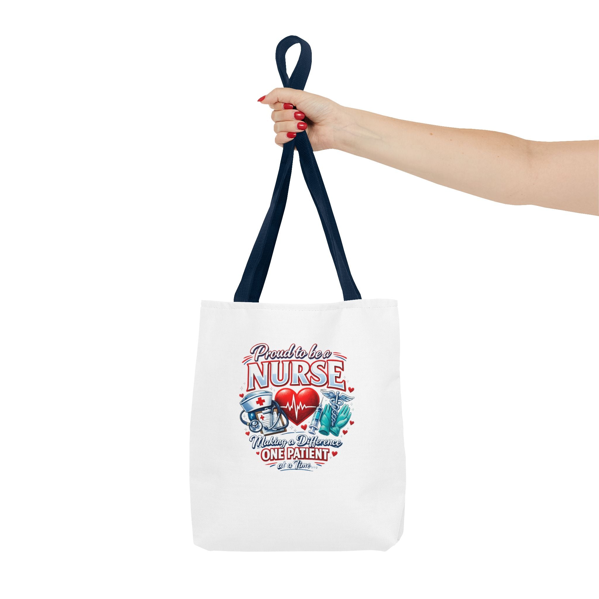Nurse Tote Bag - "Proud to be a Nurse" Medical Heartbeat Design