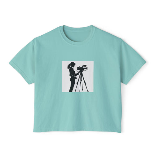 "Behind Every Great Story is Great Video" Women’s Boxy Tee  & 'Original Art' Colorful Back