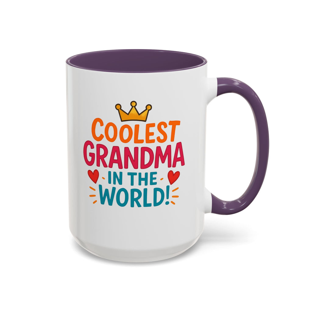 Coolest Grandma in the World Accent Coffee Mug — Fun Gift for Grandmother (11/15oz)