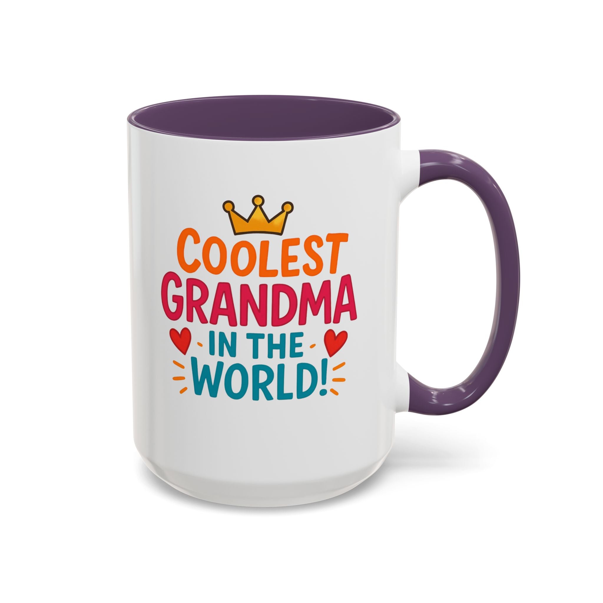 Coolest Grandma in the World Accent Coffee Mug — Fun Gift for Grandmother (11/15oz)