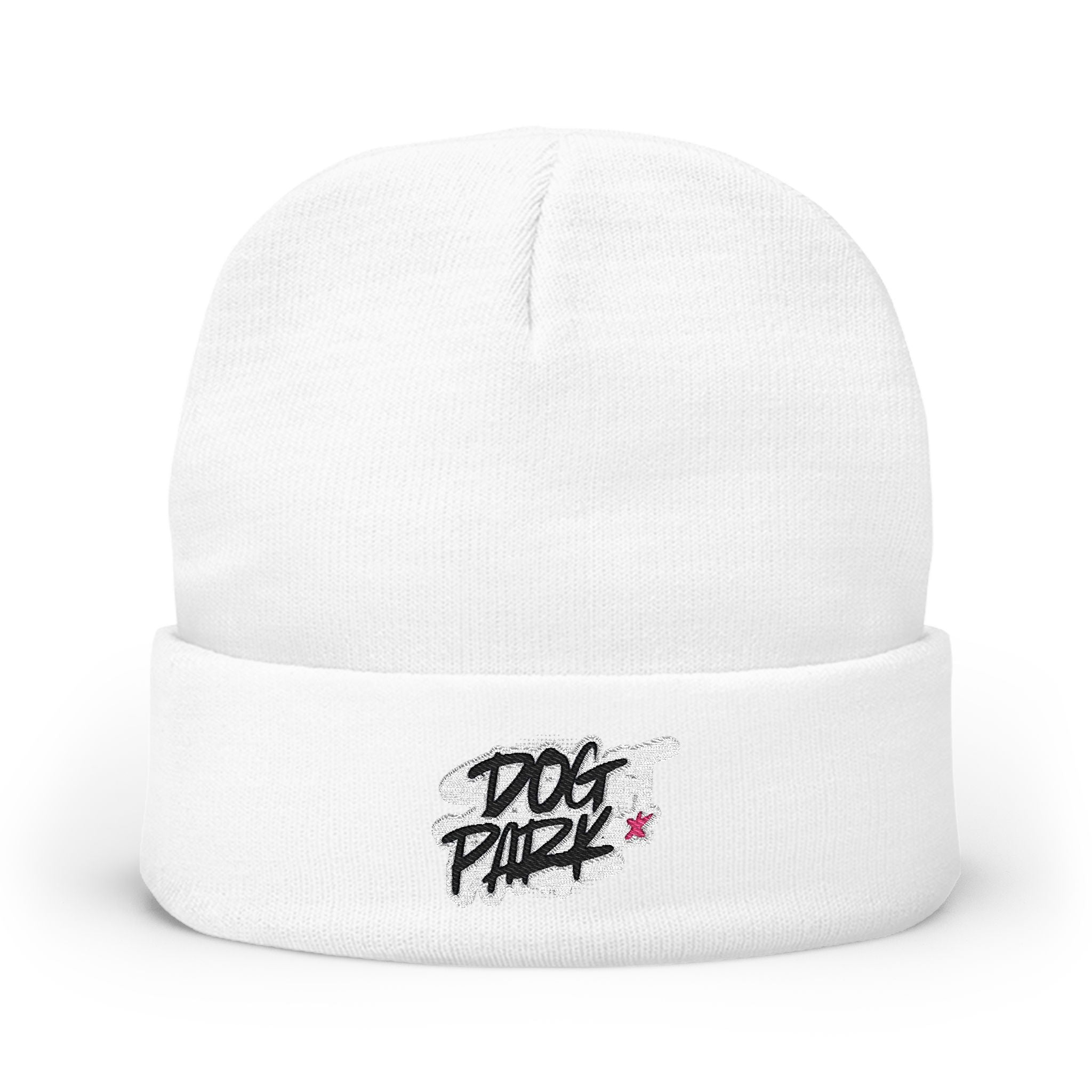 Embroidered 'Dog Park' Knit Beanie — Cozy Casual Winter Hat