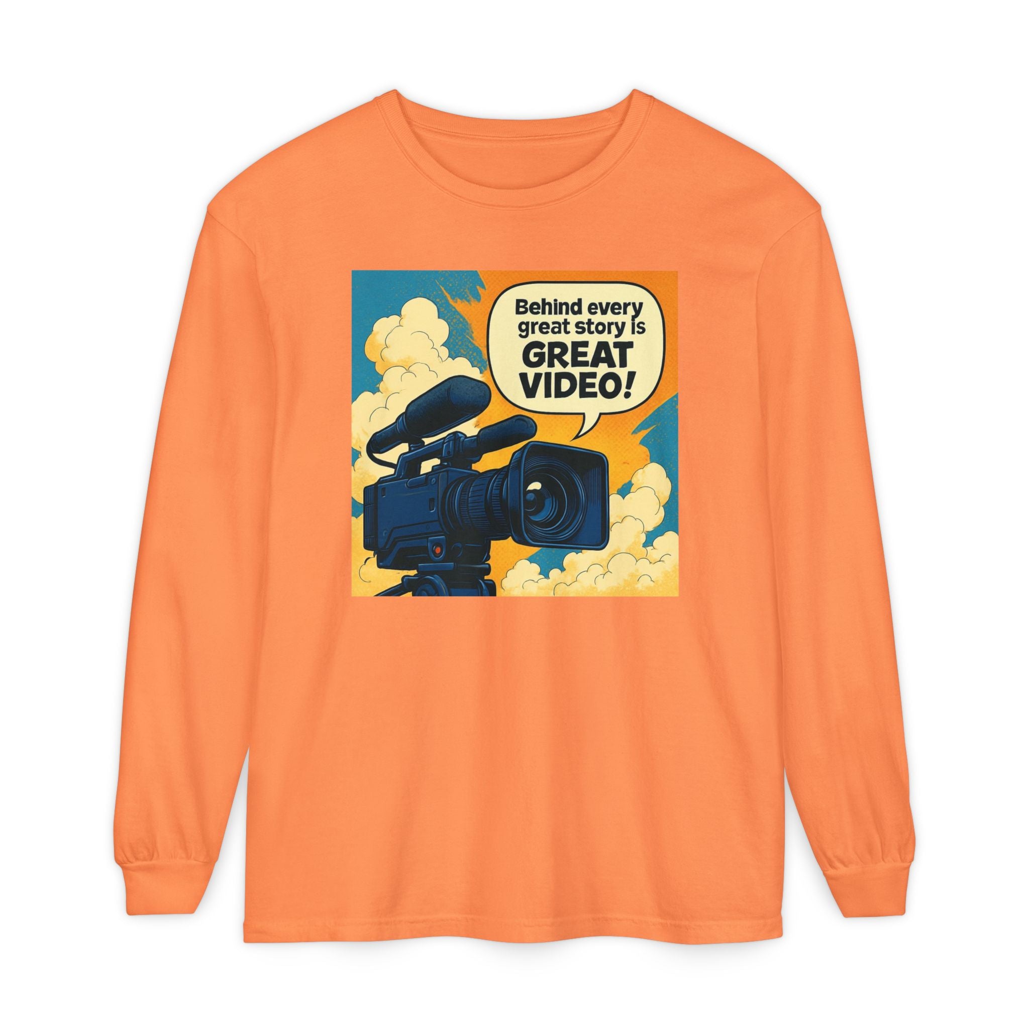 TV News Videographer  Long Sleeve T-Shirt, Great Video Gift, Media Production Apparel, Perfect for Filmmakers, Storyteller Style