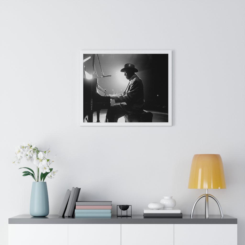 Hall of Fame piano great Johnnie Johnson — Black & White Vintage Music Wall Art