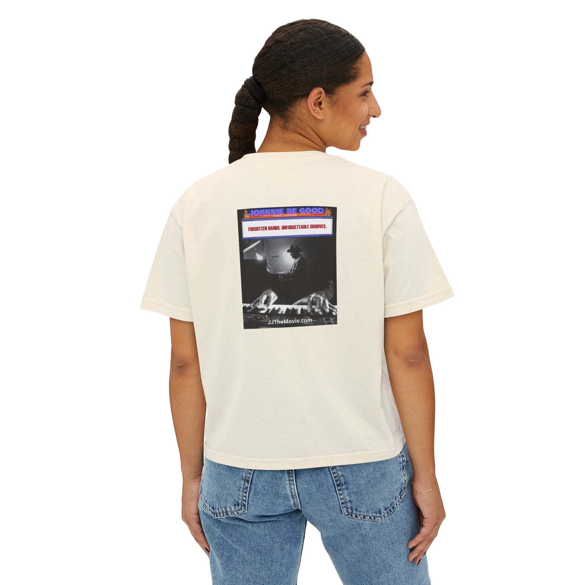Johnnie Be Good Movie Boxy Tee — 'Johann de Wood' Graphic Tee
