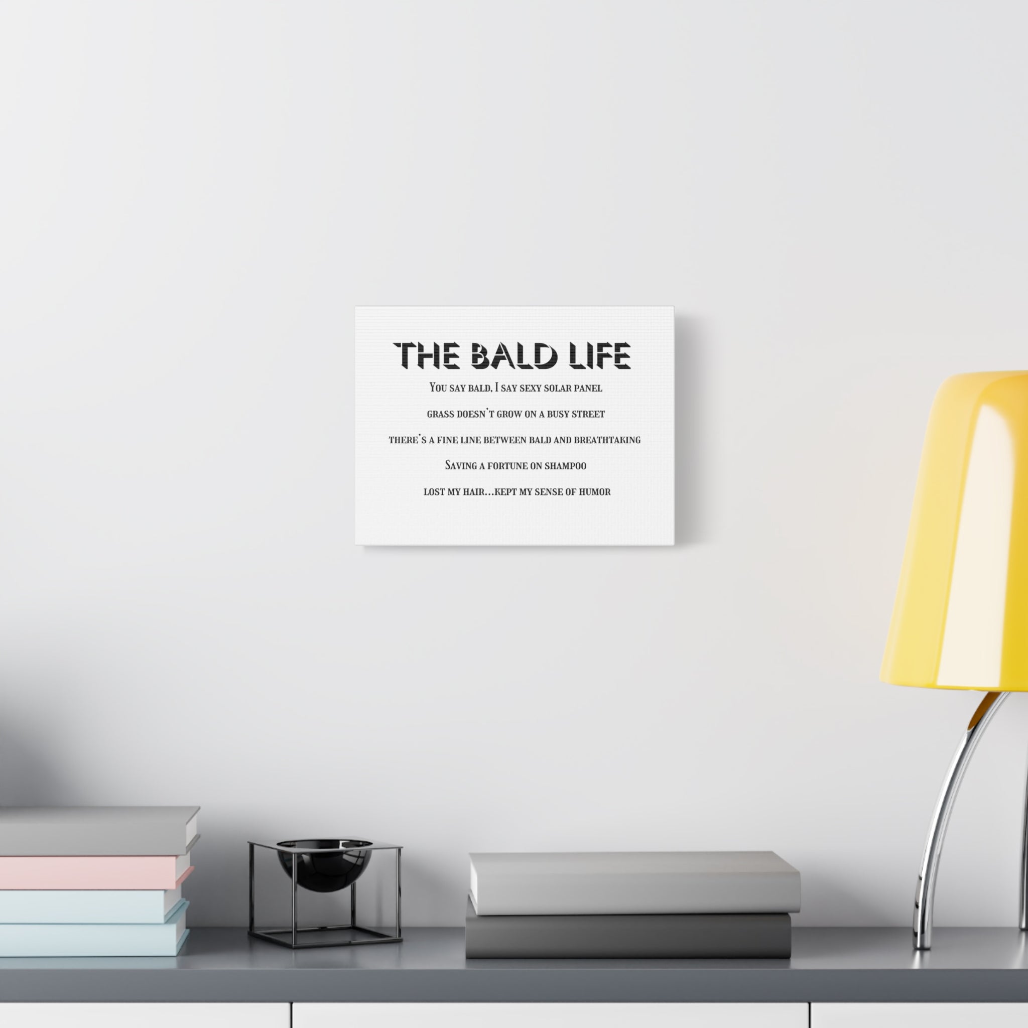 “The Bald Life” Humorous Canvas Wall Art