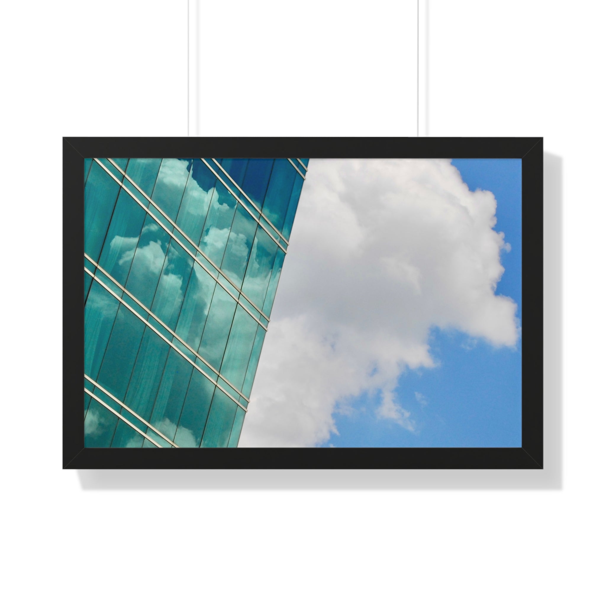 Modern City Reflection & Cloudscape Framed Wall Art