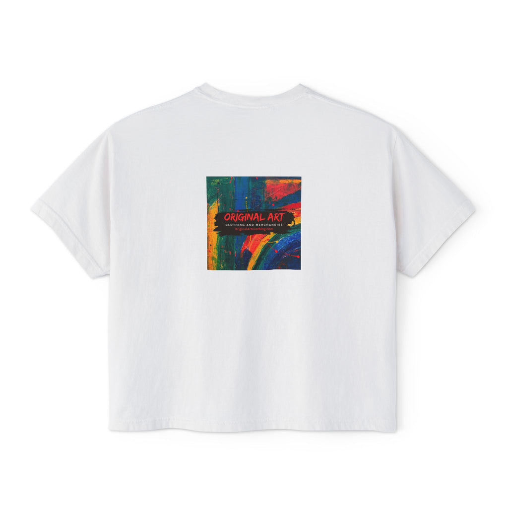 Teacher T-Shirt — "I teach. I help small humans become big thinkers." Boxy Tee