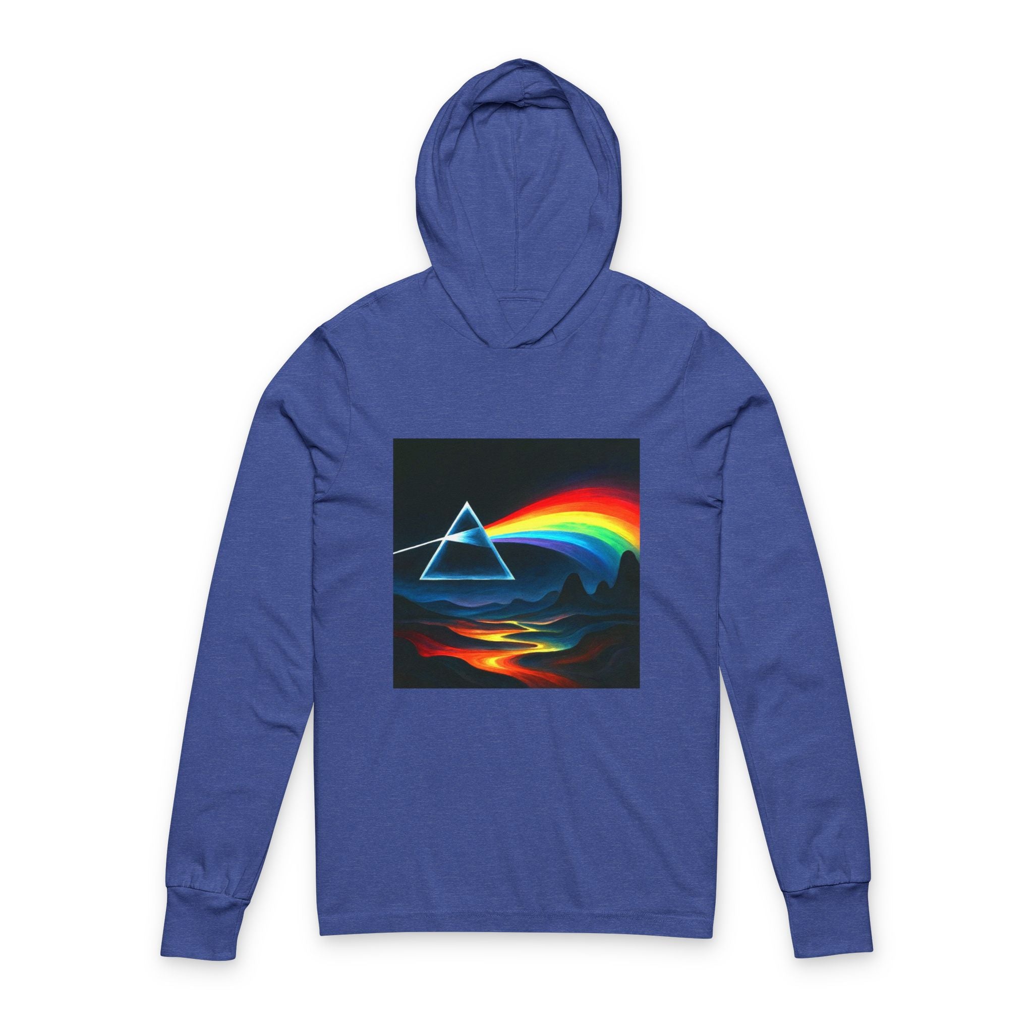 Long Sleeve Hooded Tee — Prism Wave Graphic