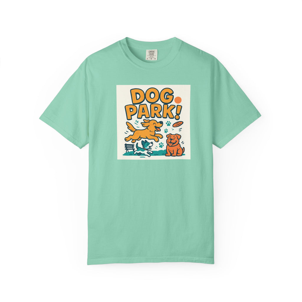 Playful Dog Park Unisex T-shirt, Dog Lover Gift, Pet Themed Apparel, Gift for Dog Owners, Fun Summer Tee