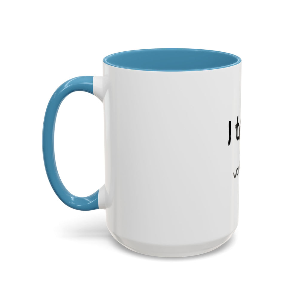 Teacher Coffee Mug — "I teach. It's a work of heart." Accent Black-Trim Mug (11/15oz)